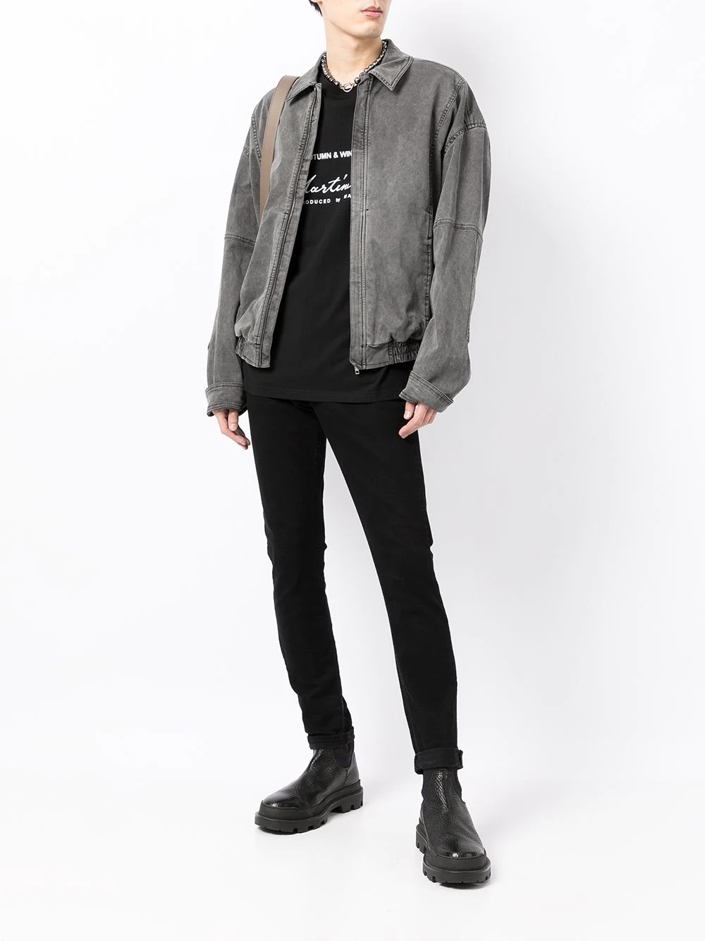 stonewash bomber jacket - 2