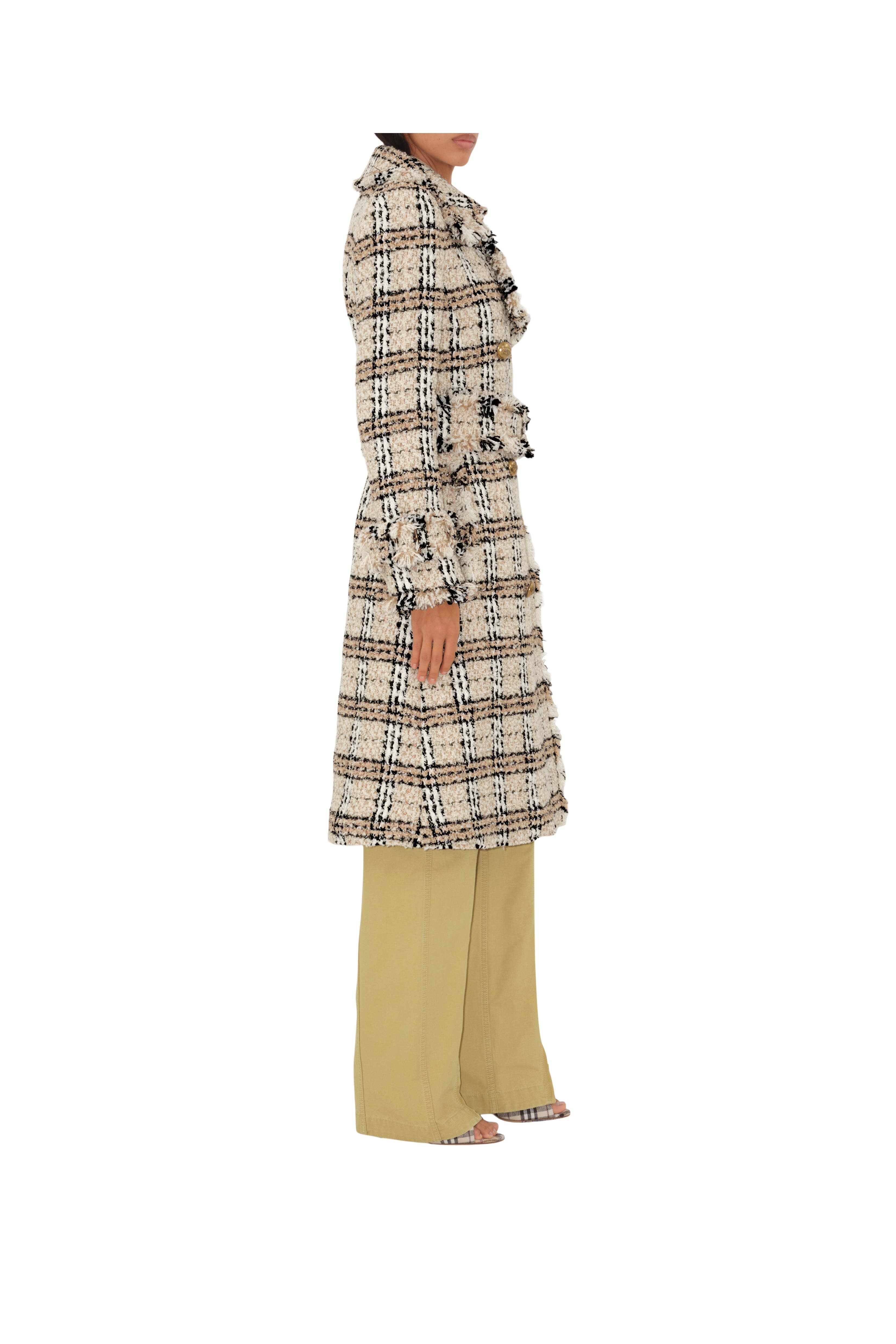 burberry Check Bouclé Coat in String/fossil at Nordstrom - 3