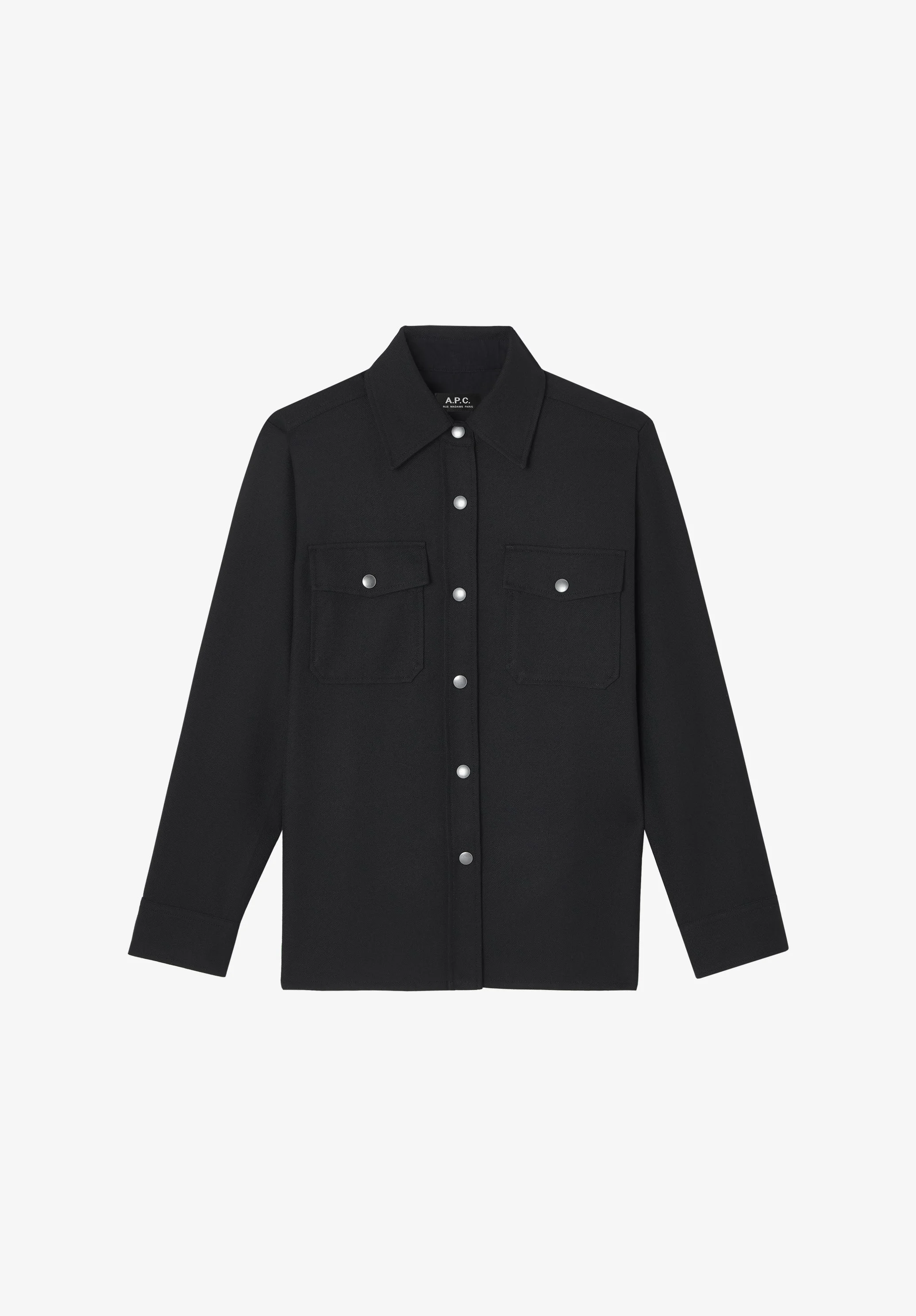 SOLID-COLOUR WOOL OVERSHIRT - 1