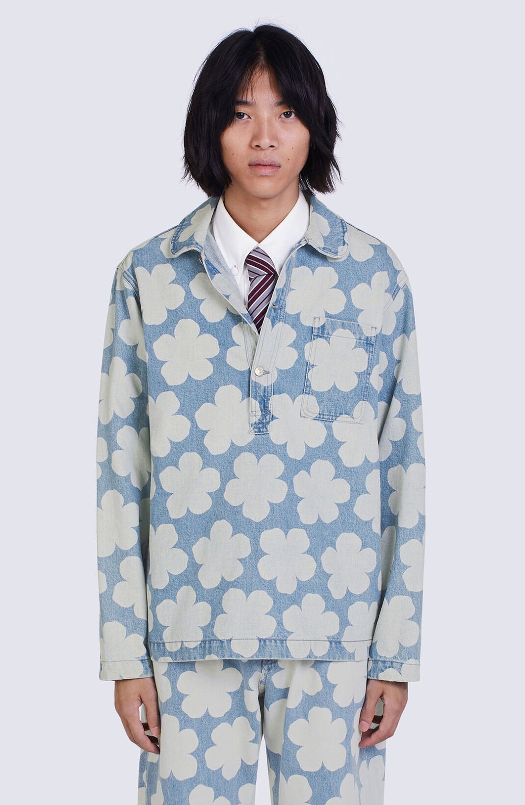 'Hana Dots' denim overshirt - 3