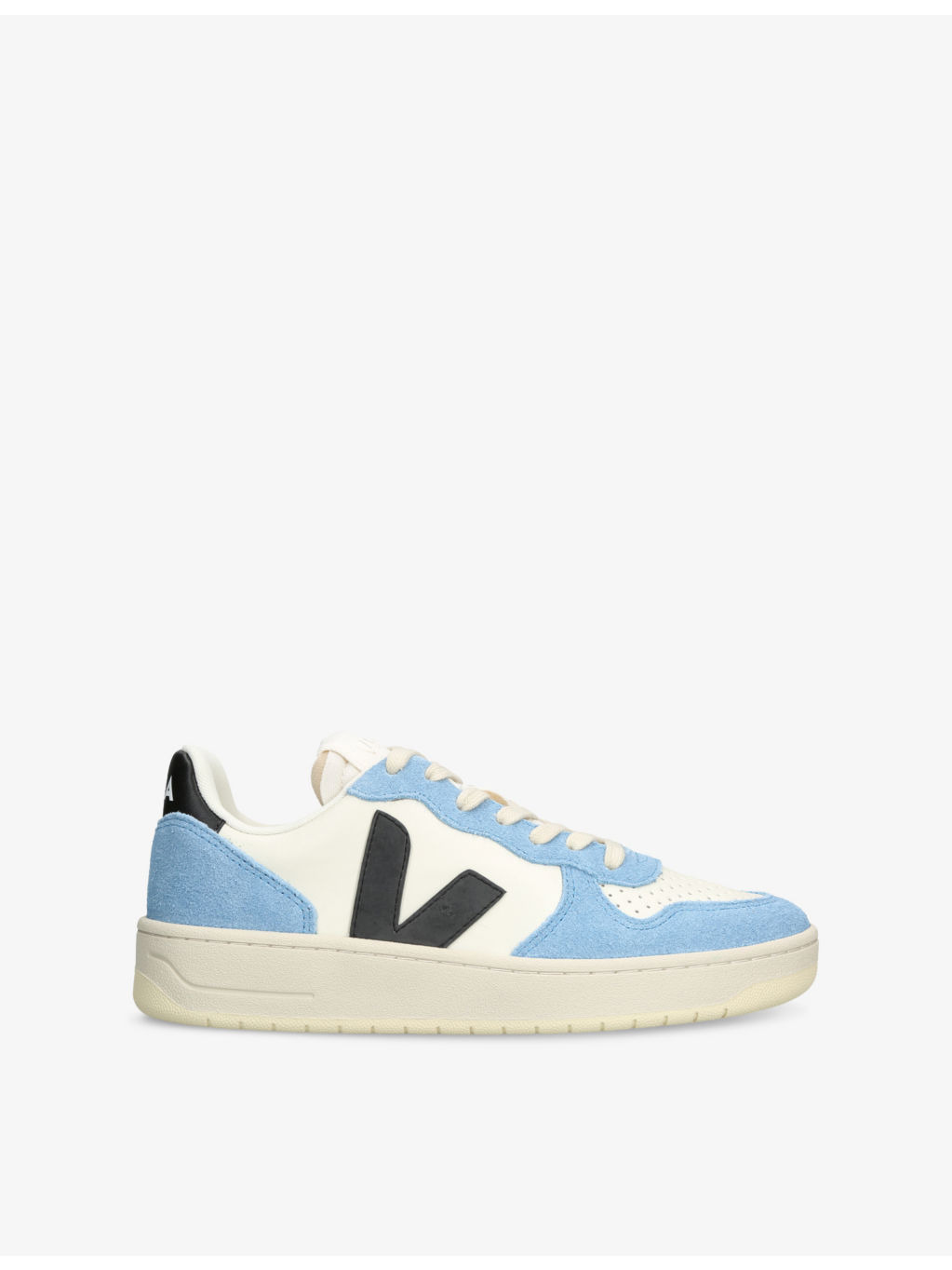 V-10 Logo-Embroidered Leather Low-Top Trainers - 1