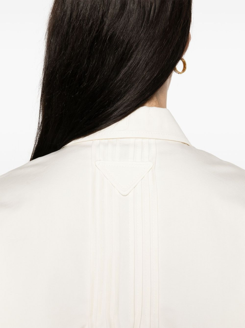 pintuck-detail cropped jacket - 5