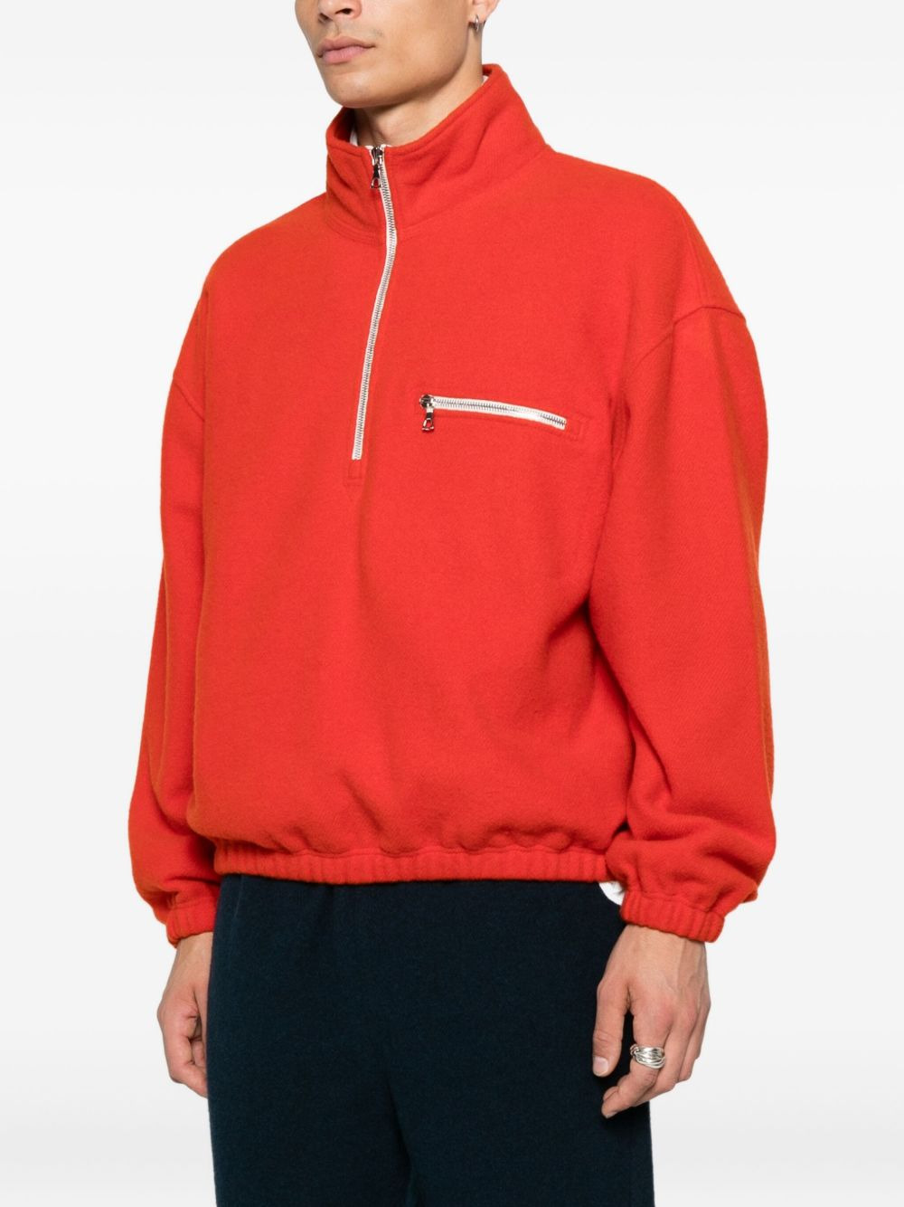 virgin wool zip-up sweater - 3