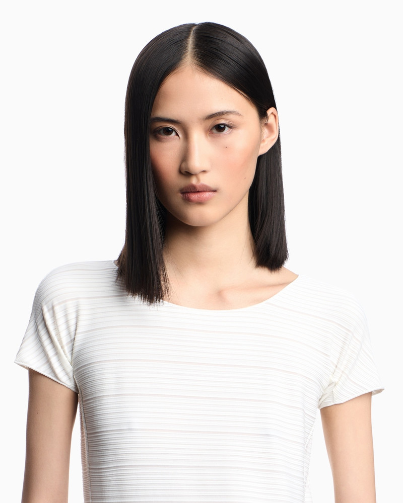 STRETCH JACQUARD MOTIF NYLON-JERSEY T-SHIRT 5