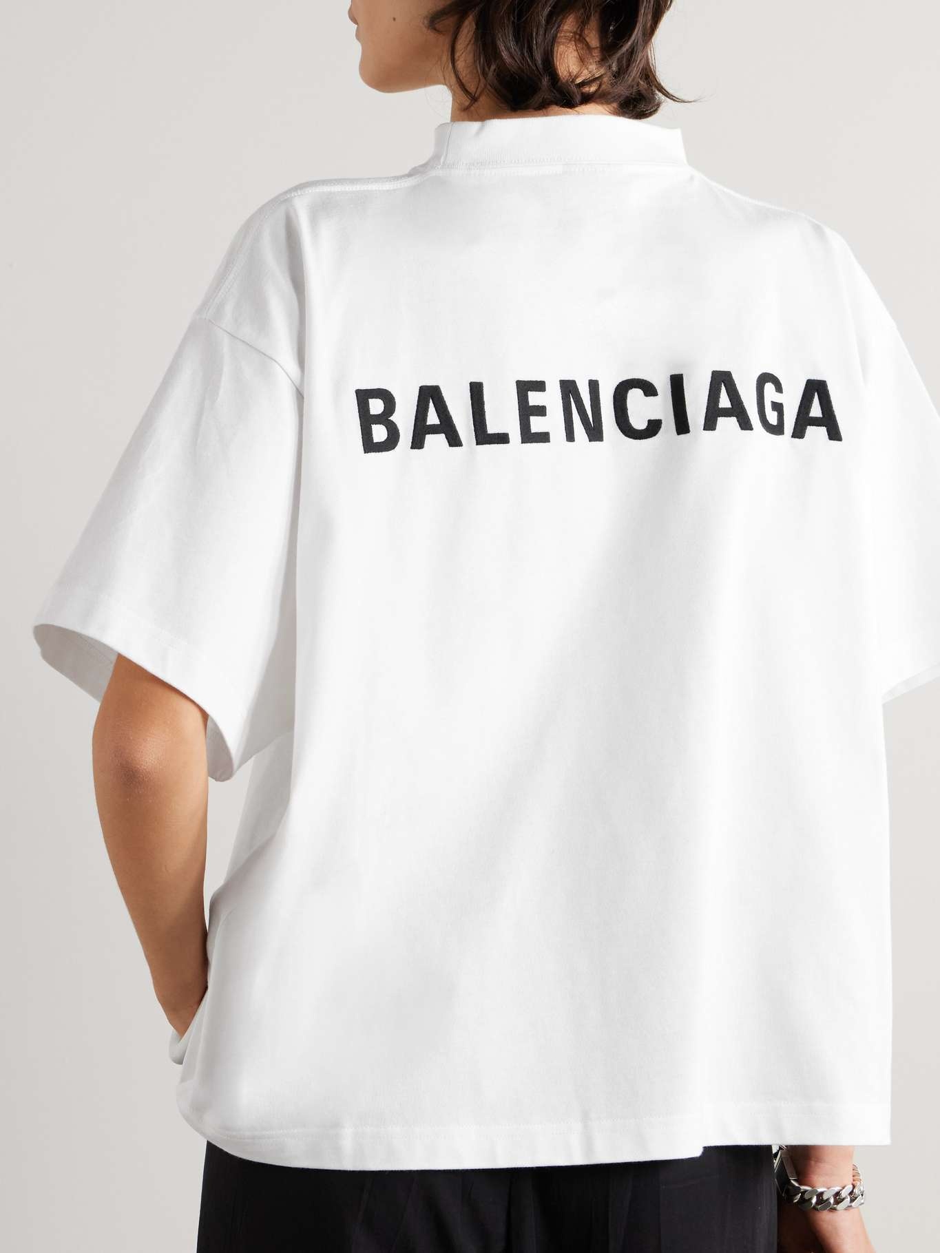 Embroidered cotton-jersey T-shirt White - 3