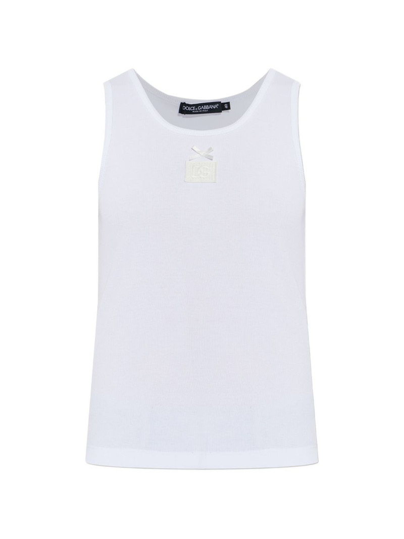 bow-detail logo-patch tank top 1