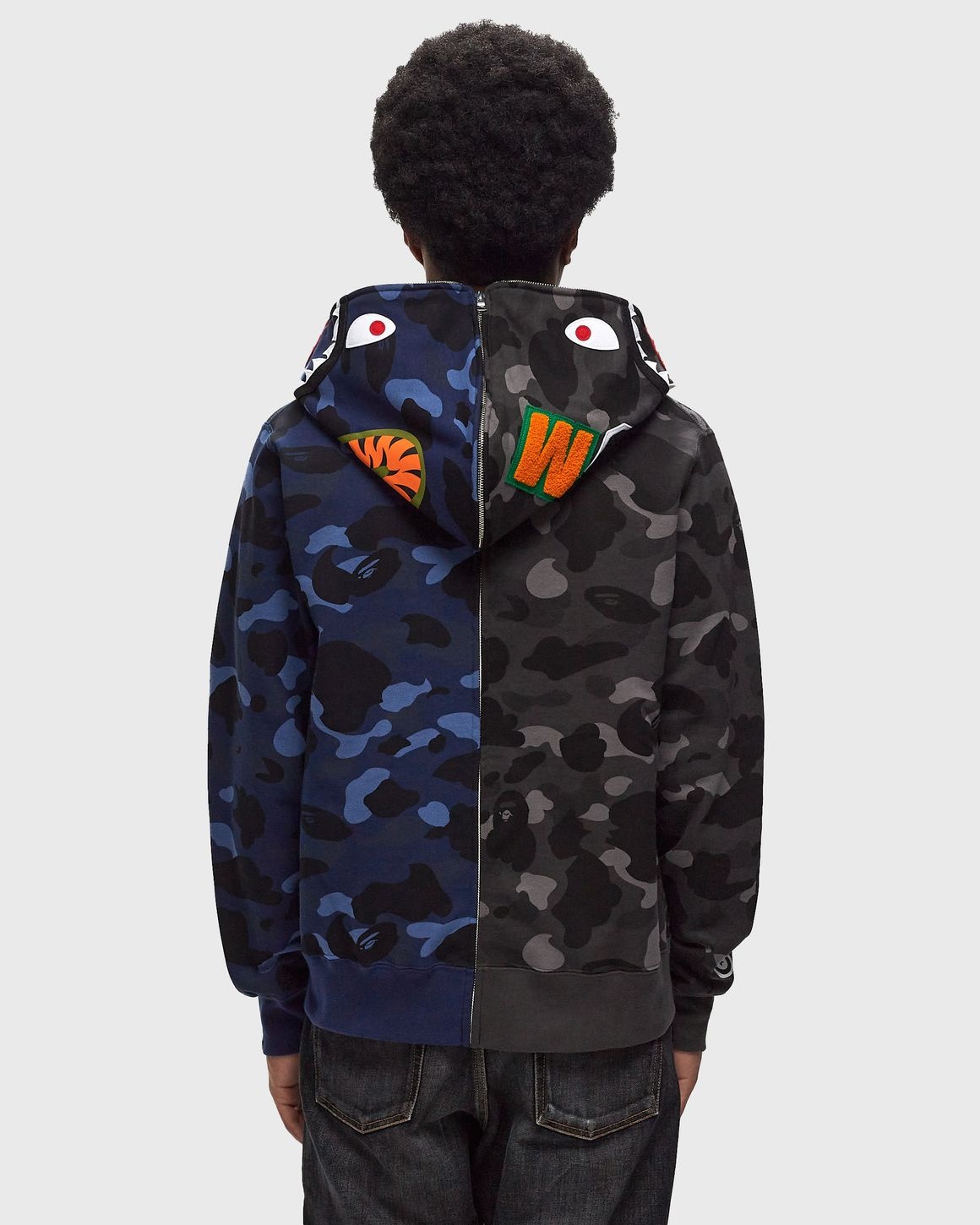 COLOR CAMO SEPARATE SHARK FZ HOODIE - 3