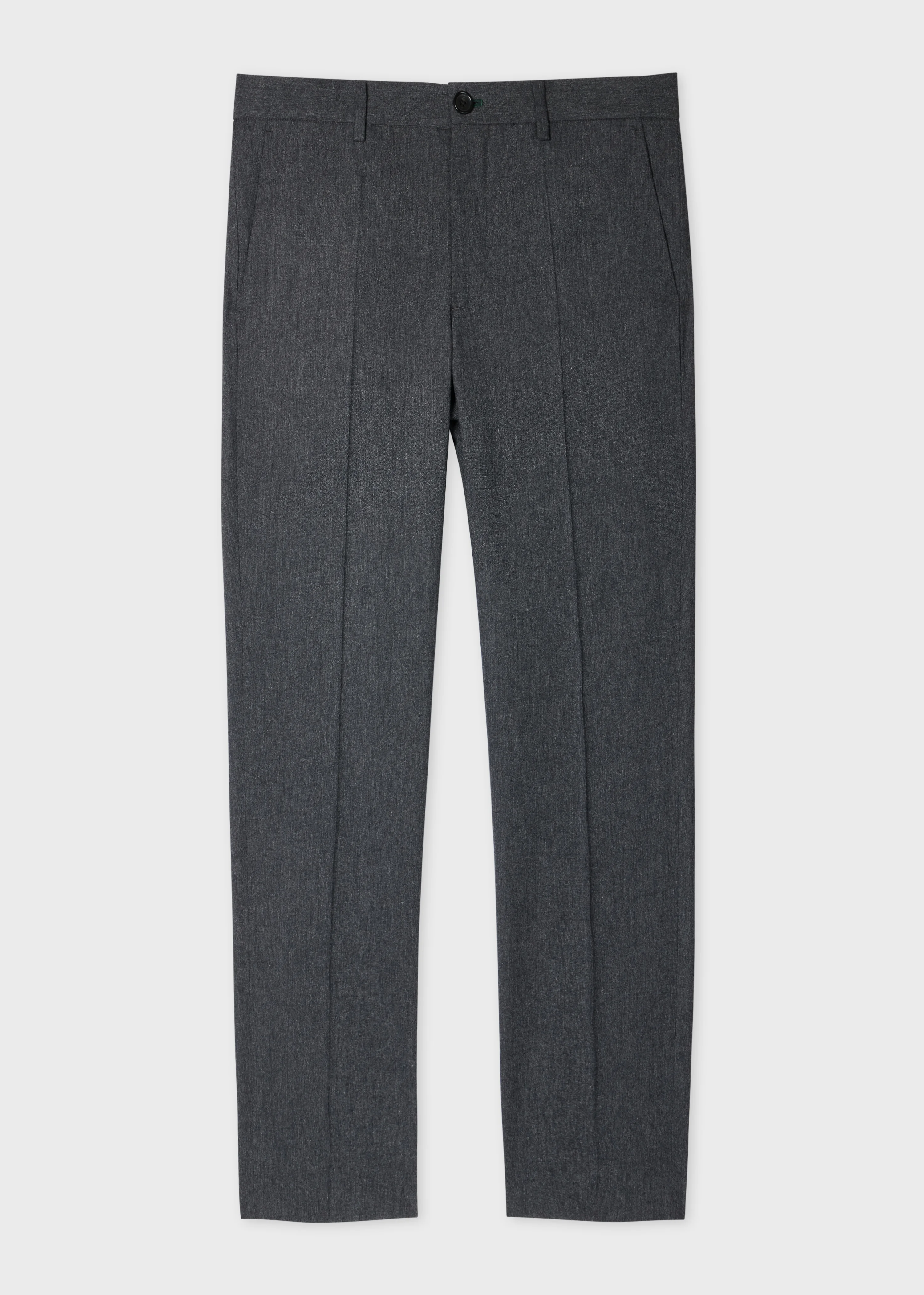 Navy Melange Wool-Blend Trousers - 1