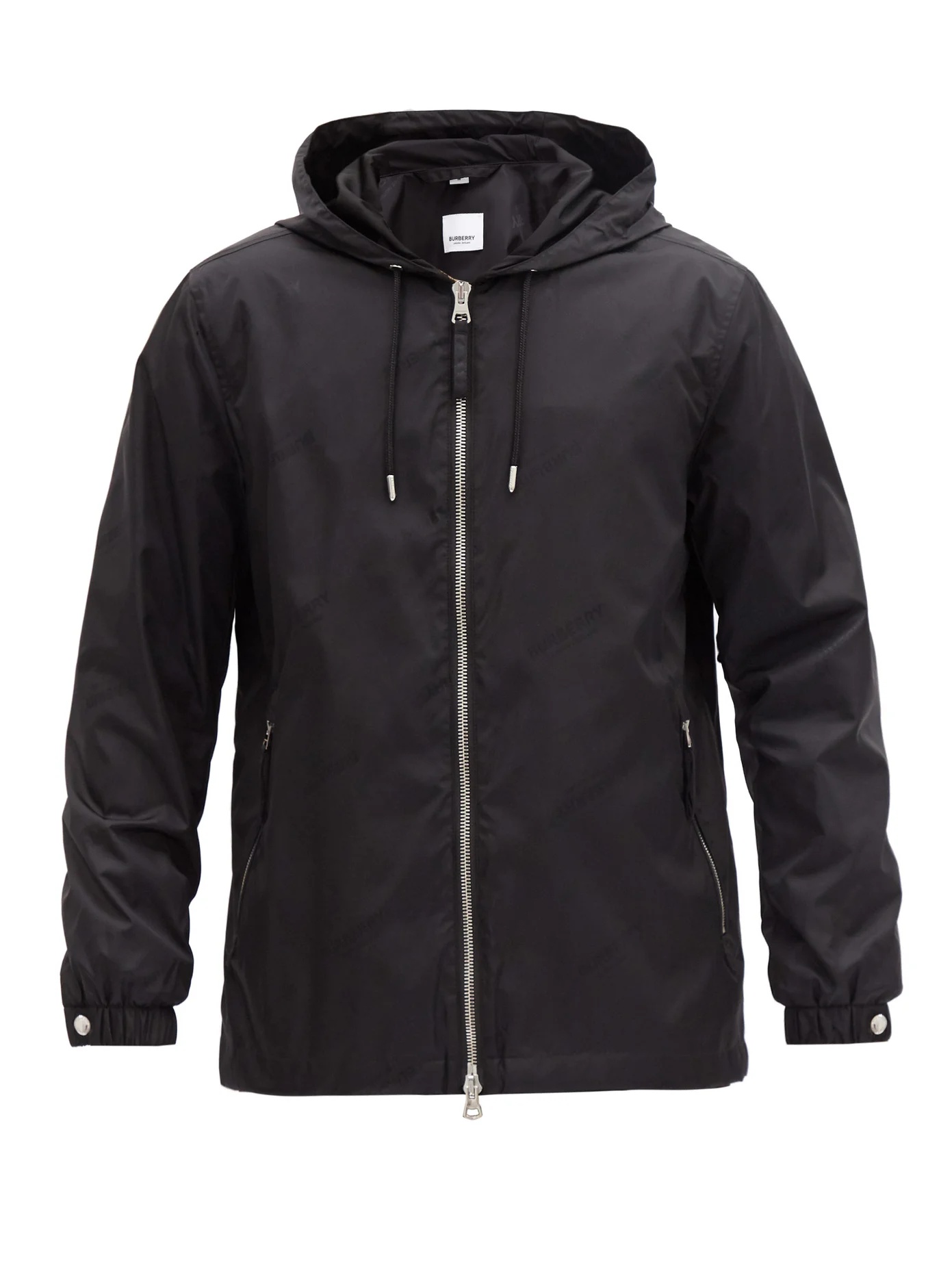 Stretton logo-jacquard shell hooded jacket - 1