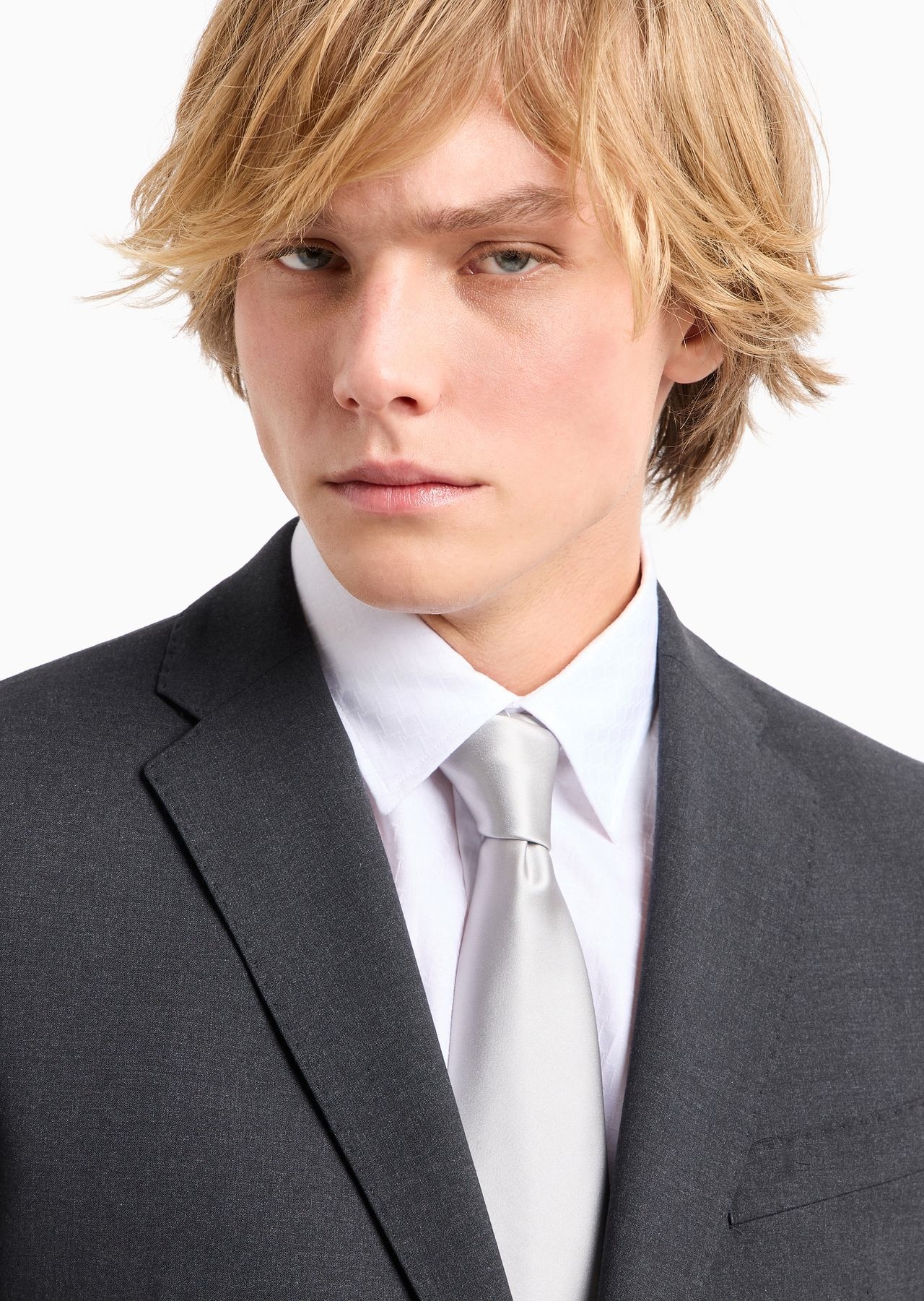Pure silk tie with jacquard micro-motif - 3