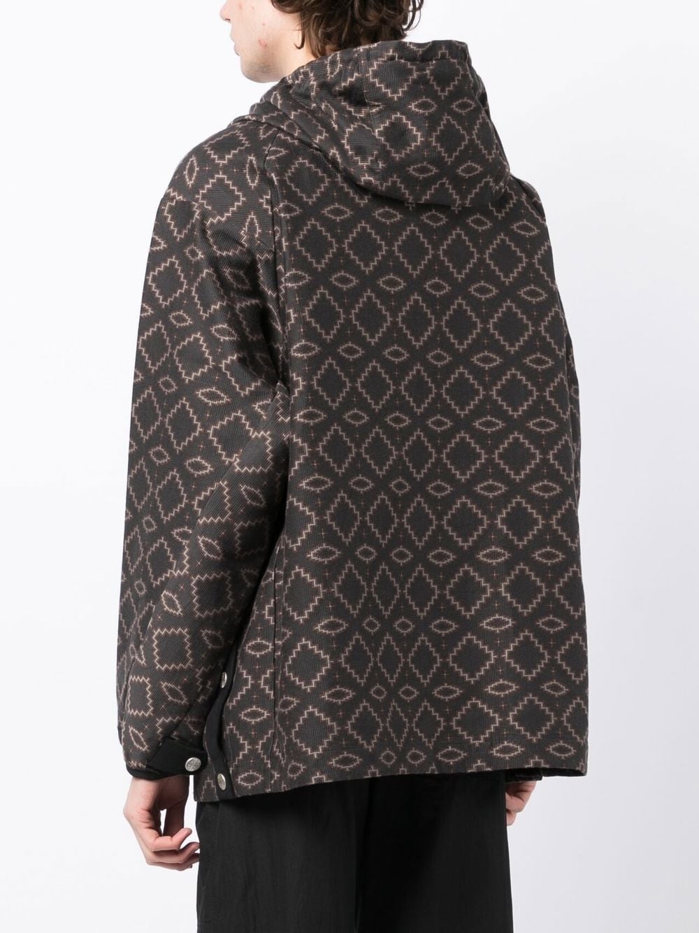 geometric pattern half-zipped jacket - 4