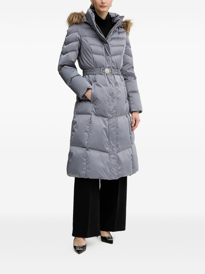 GUESS USA Marina faux-fur hooded belted coat outlook