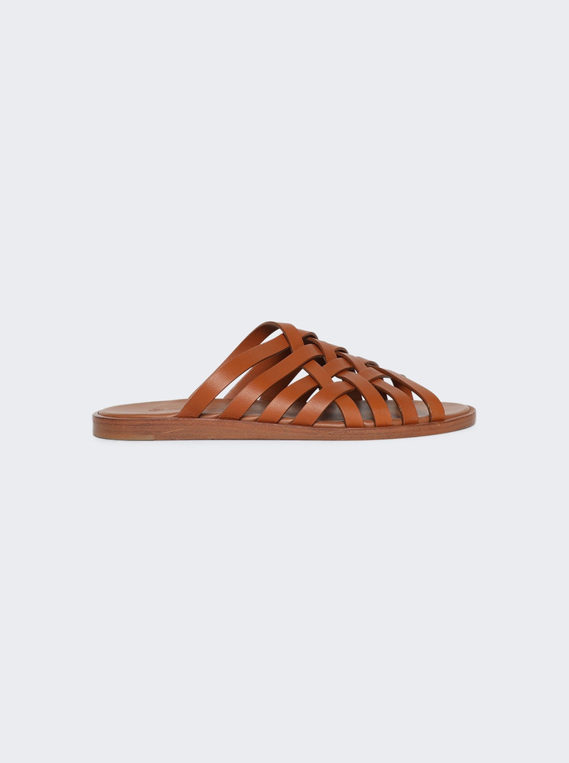Bayonne Weaving Walk Silky Leather Sandals Warm Tan 1
