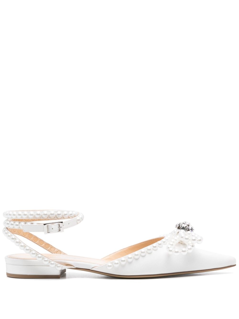 double-bow satin ballerinas - 1