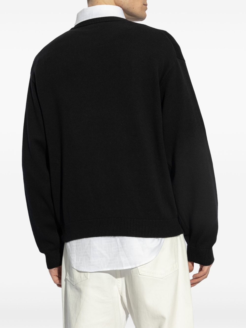 logo-embroidered cotton sweatshirt - 4