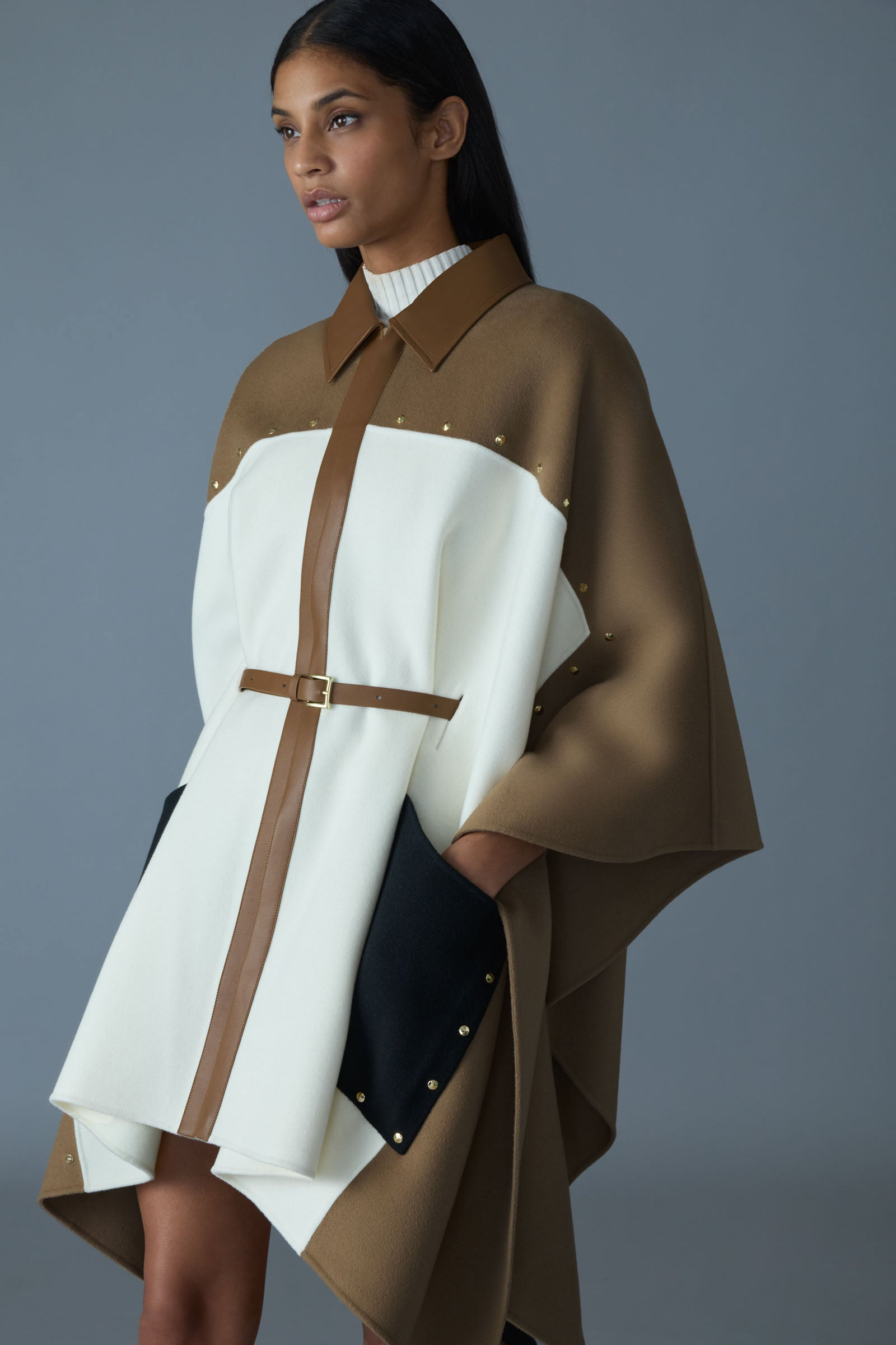 MOLY Studded Wool Cape Jacket - 6