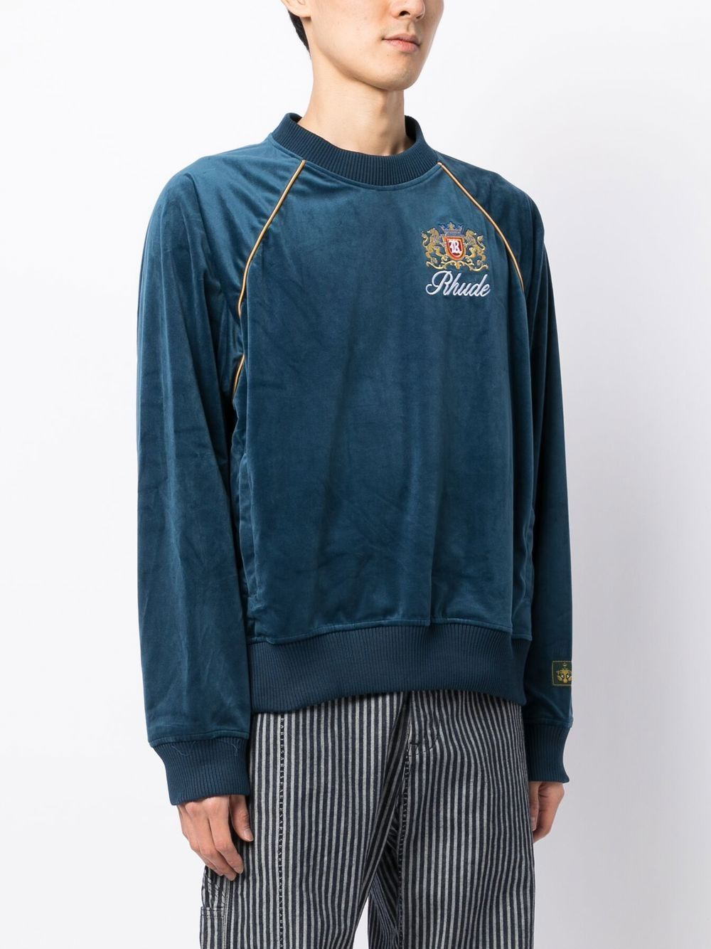 Crest-embroidered sweatshirt - 3