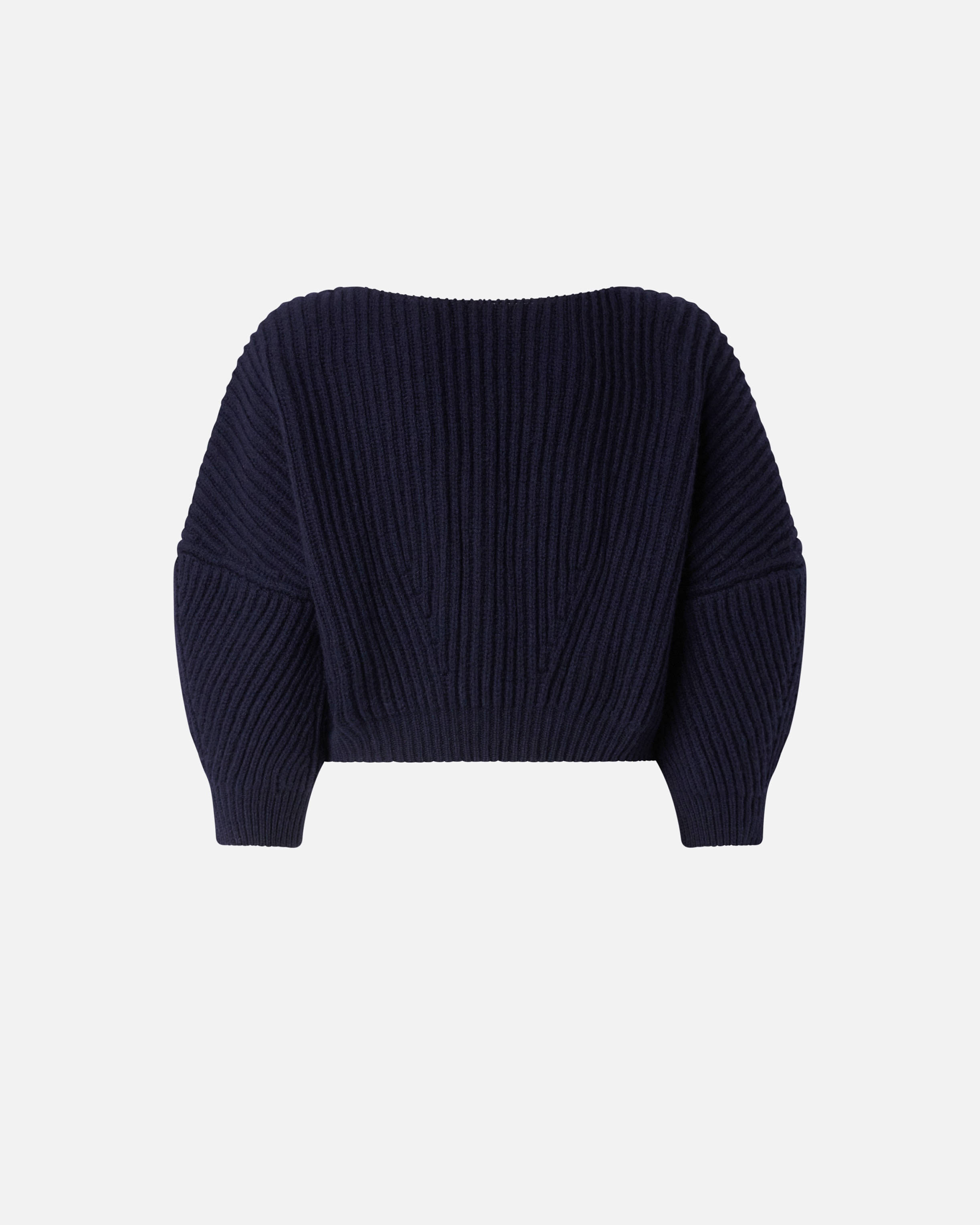 CROPPED RIBBED V-NECK SWEATER - 6