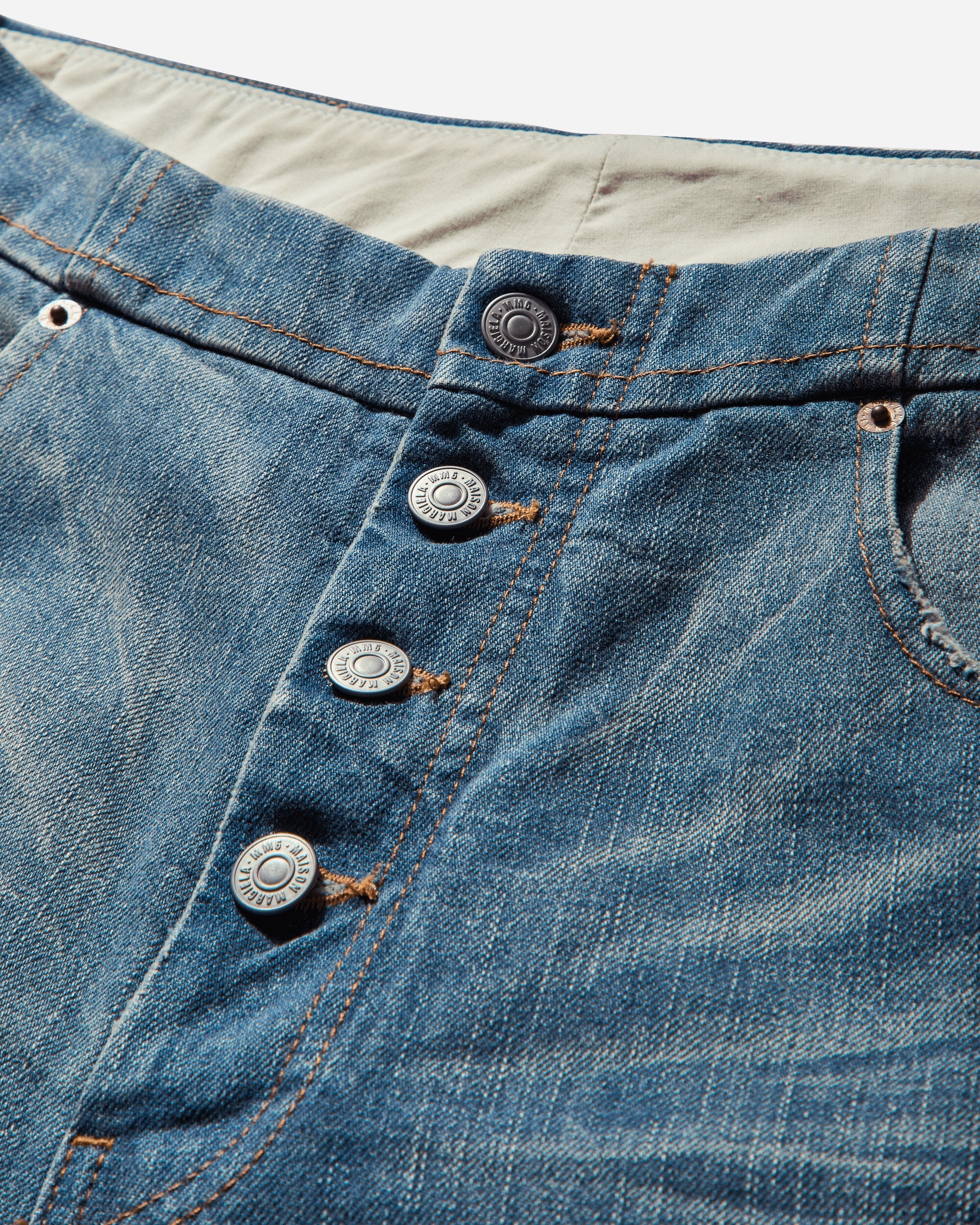 Women's Loose-Fit Distressed Denim Trousers Medium Blue - 4