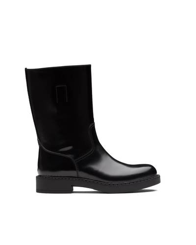 Prada Brushed leather mid-calf boots outlook