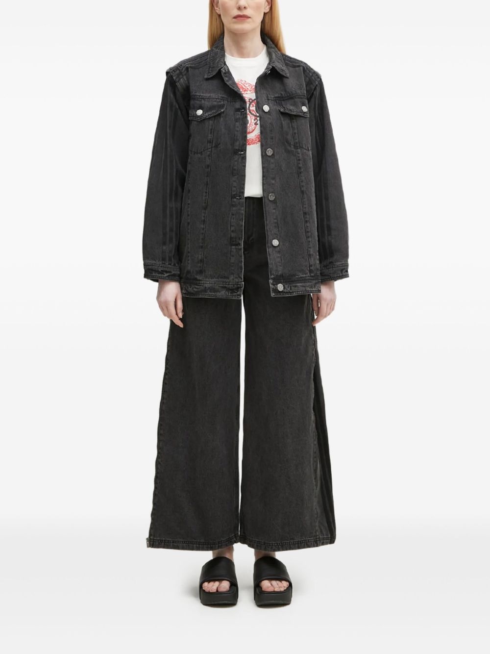 panelled denim jacket - 2