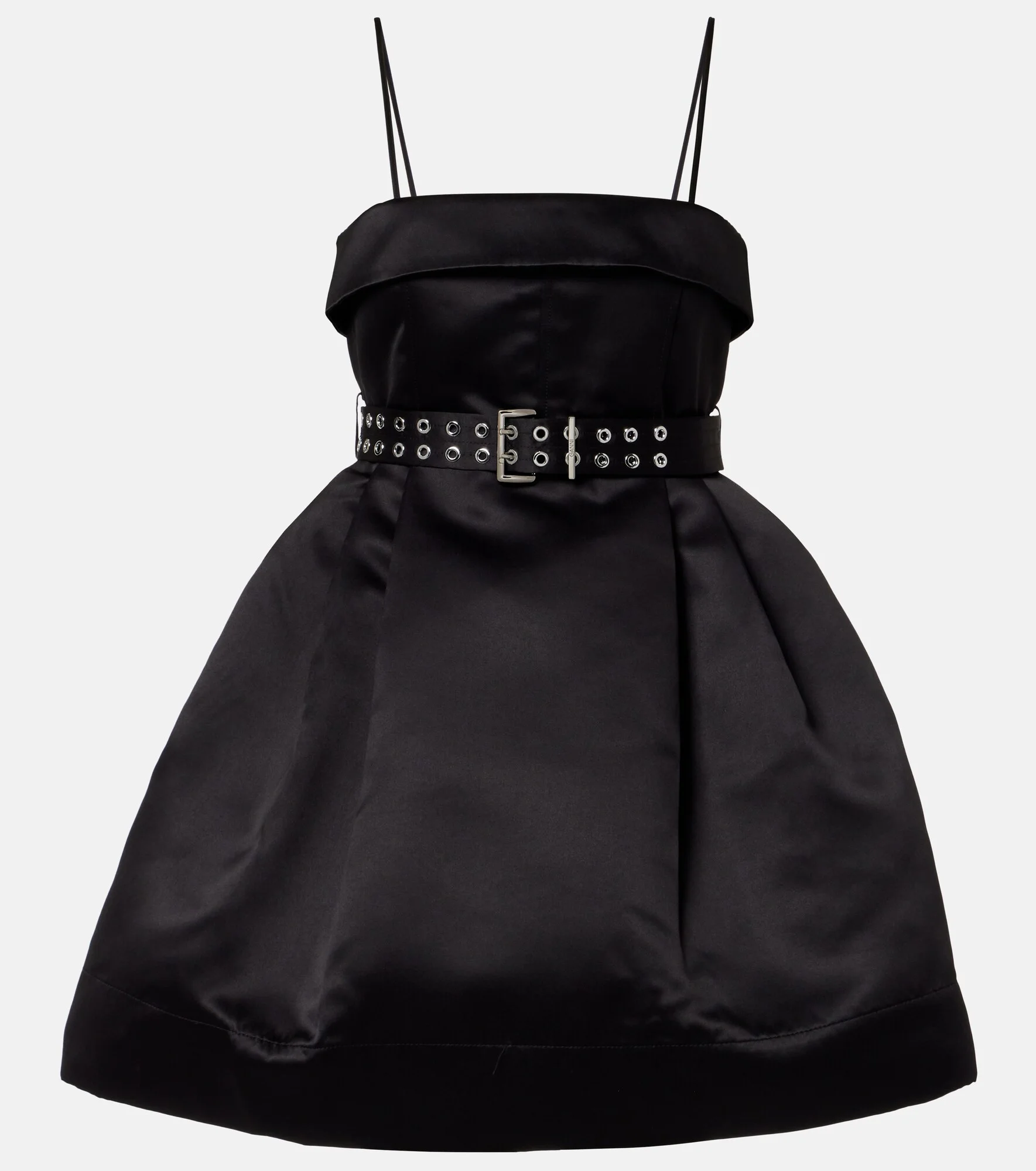 Belted satin minidress - 1
