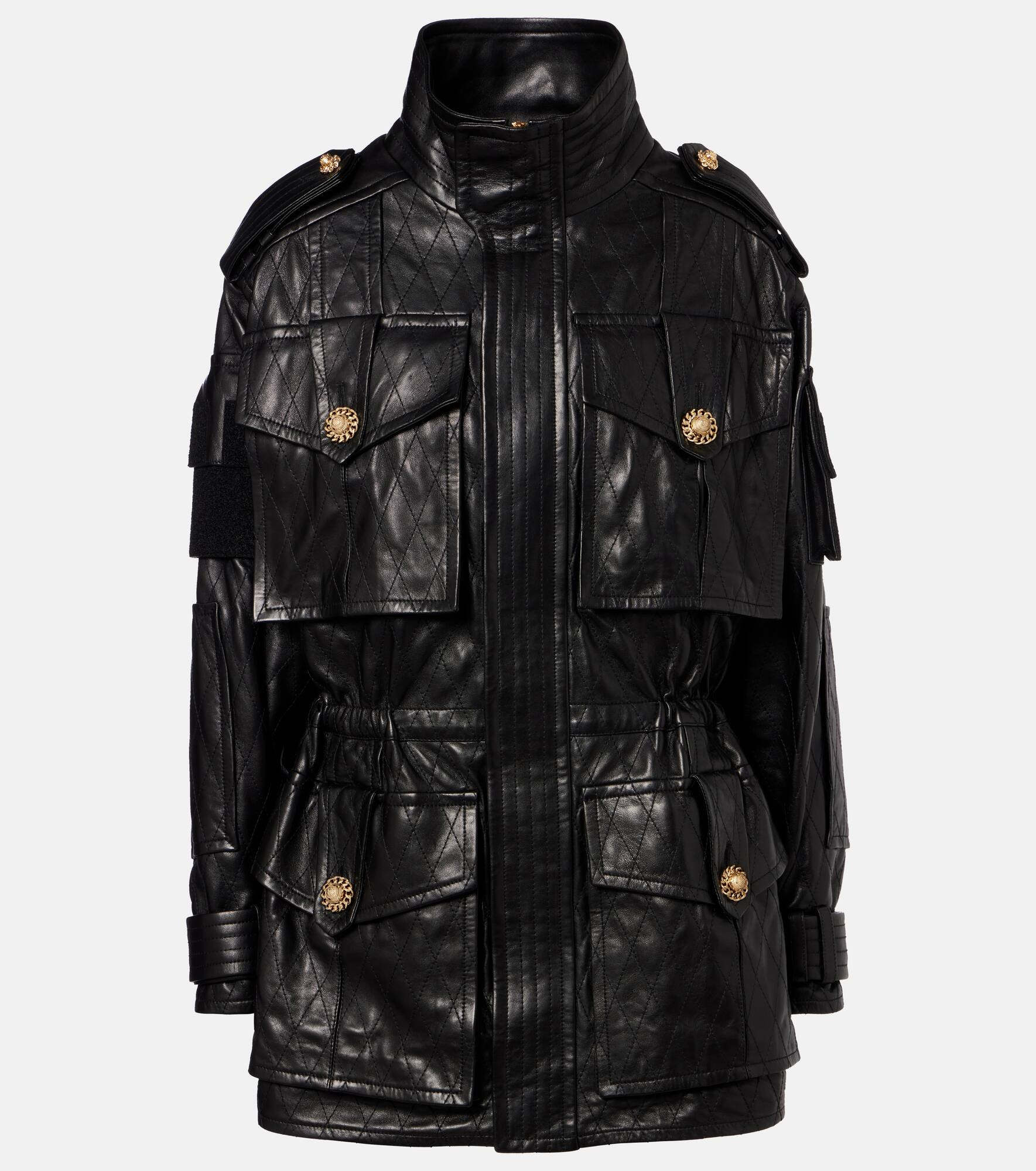 Leather parka jacket - 1