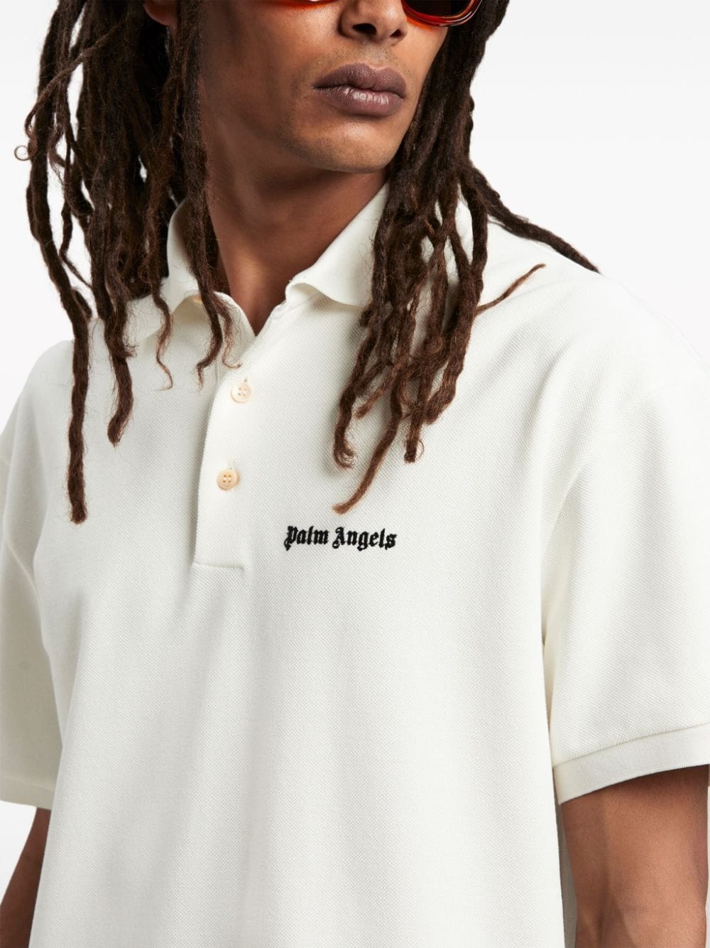 logo-print cotton polo shirt - 6