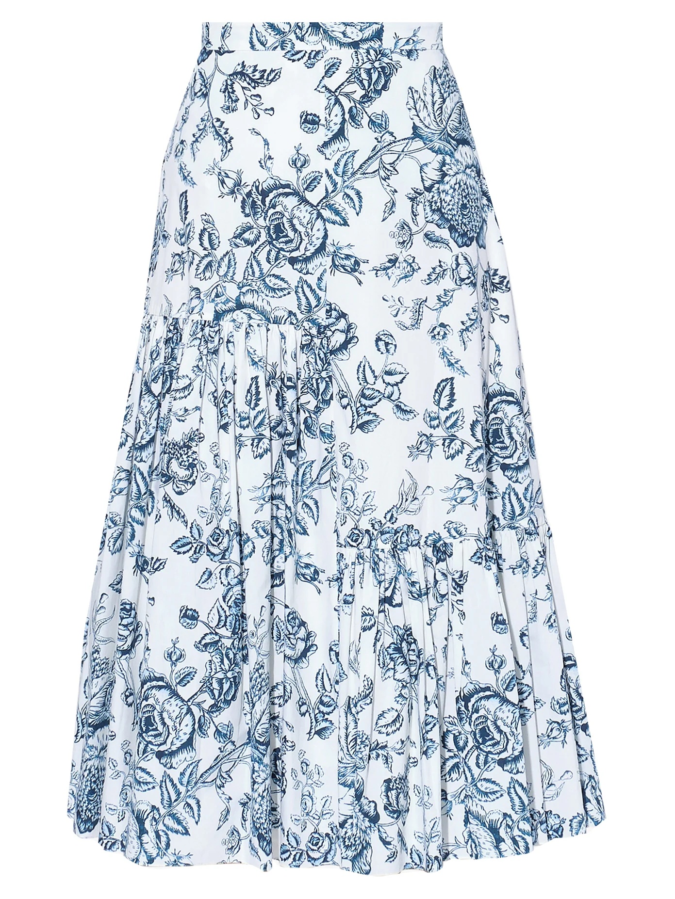 Gaura Toile de Jouy-print poplin pleated skirt - 1