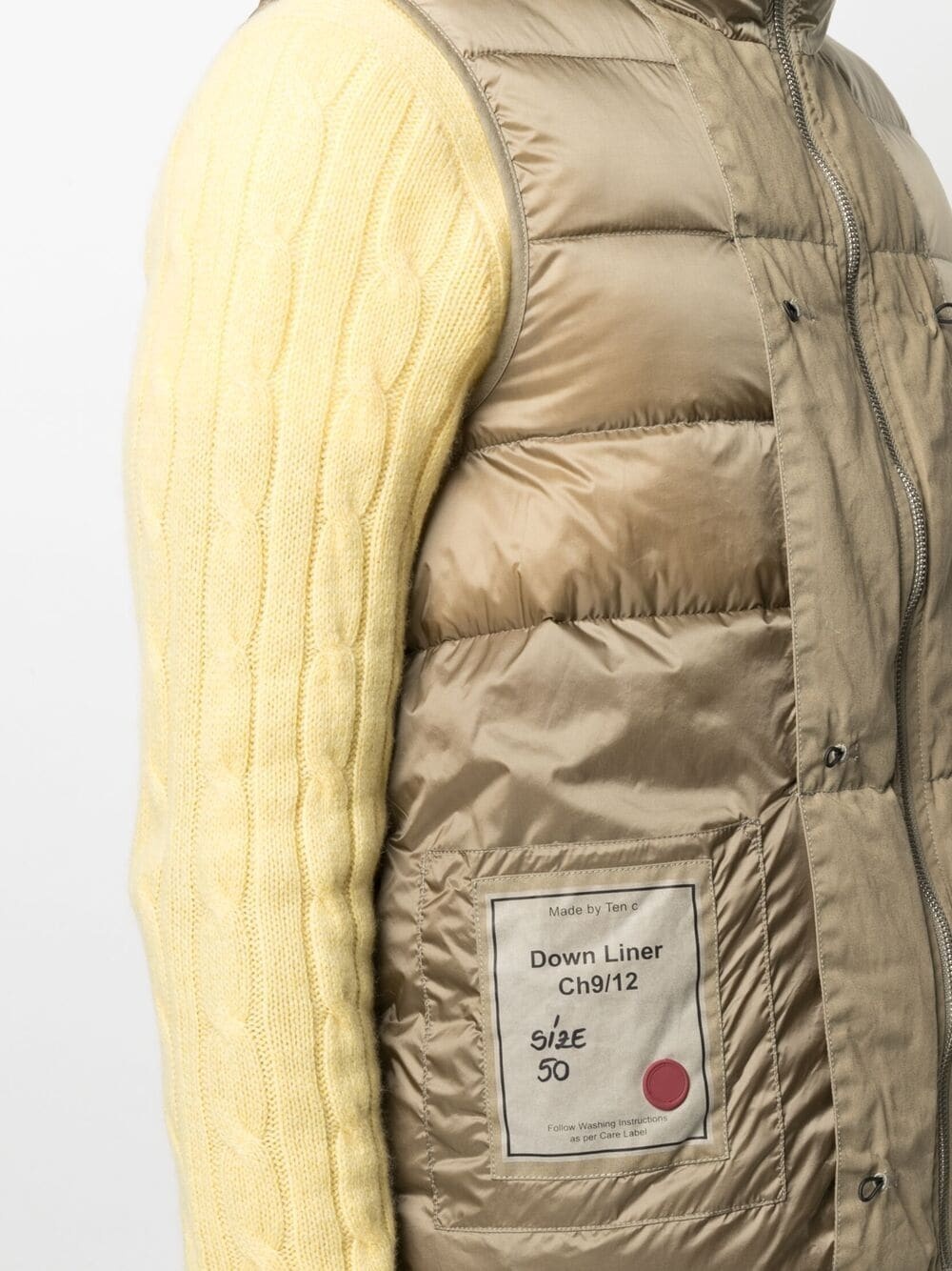 logo patch padded gilet - 5