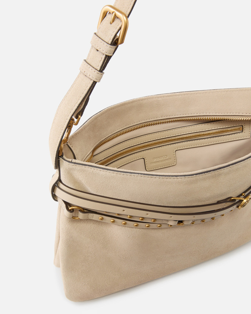 BELT BAG BIG LARGE SHOULDER BAG IN SUEDE 4