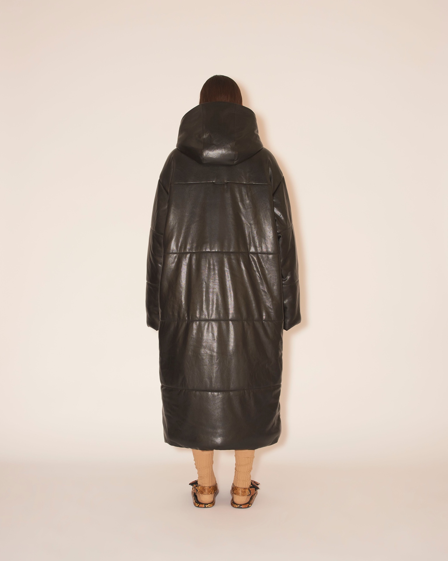 RADI - OKOBOR™ alt-leather padded coat - Black - 3