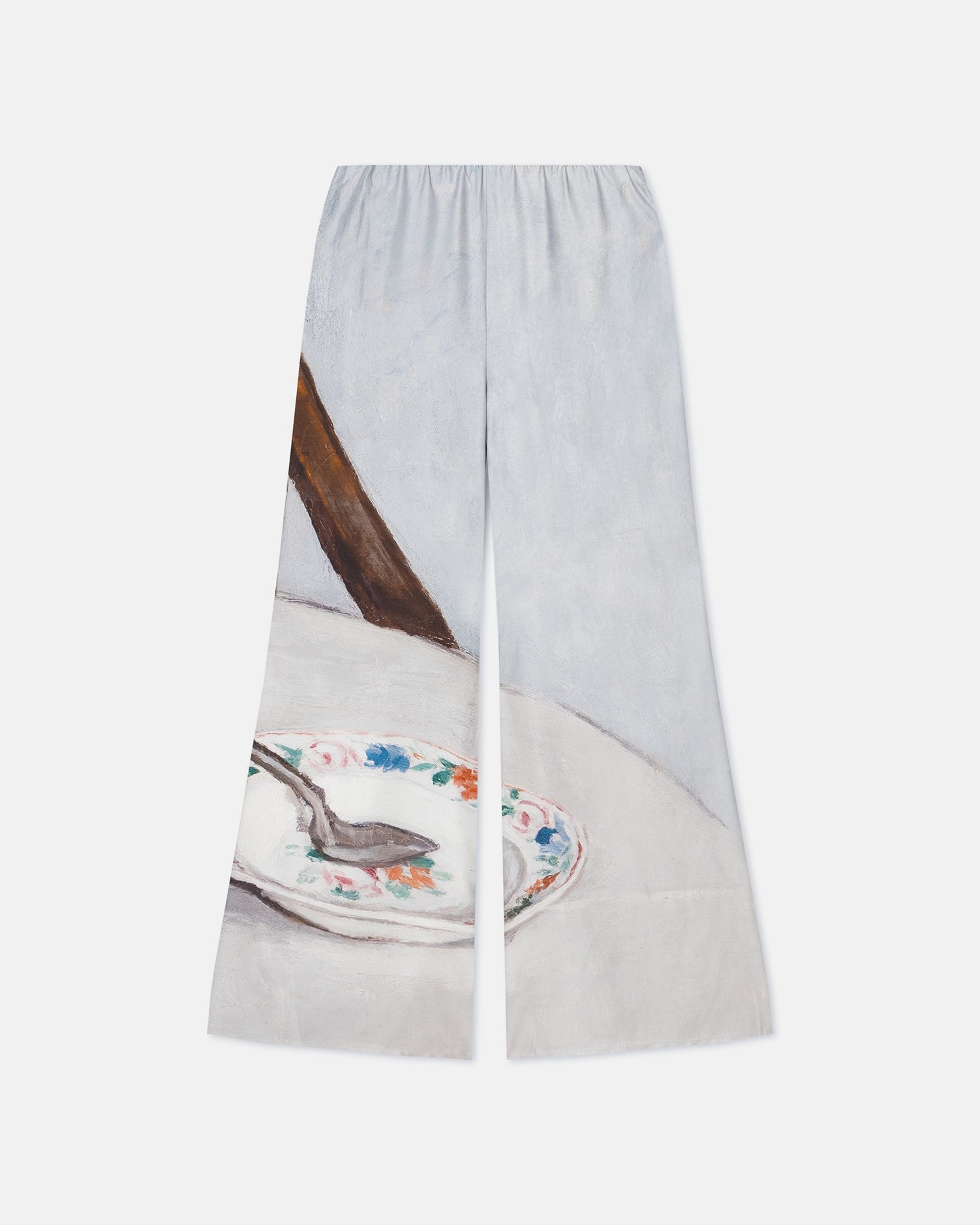 Printed Flared Silk Twill Pants - 4