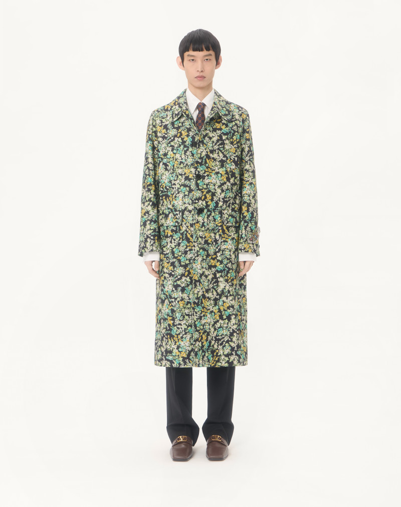 Valentino VALENTINO SINGLE-BREASTED COAT IN COTTON DRILL WITH PAPIER FLORAL PRINT outlook