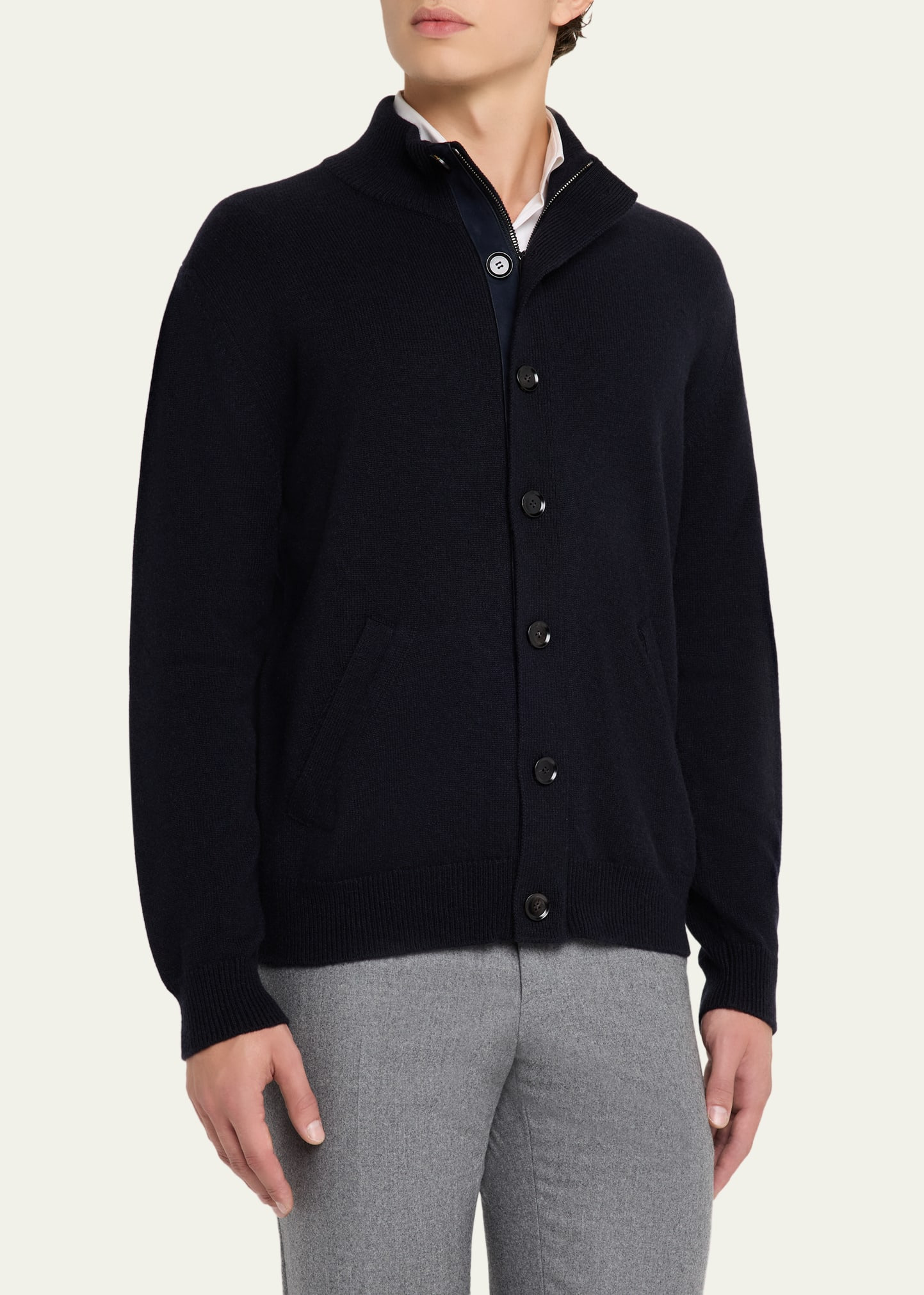 Men's Full-Zip Cashmere Cardigan Sweater - 4