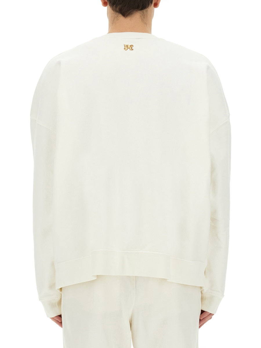 Palm Angels Men "Burning Monogram" Print Sweatshirt - 3
