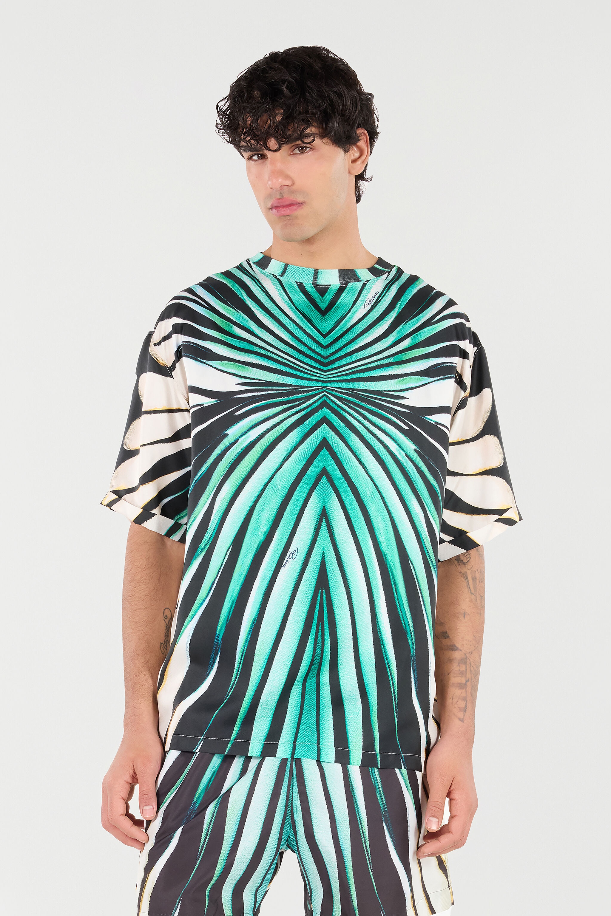 Silk-Blend T-Shirt with Ray of Sea Print - 3