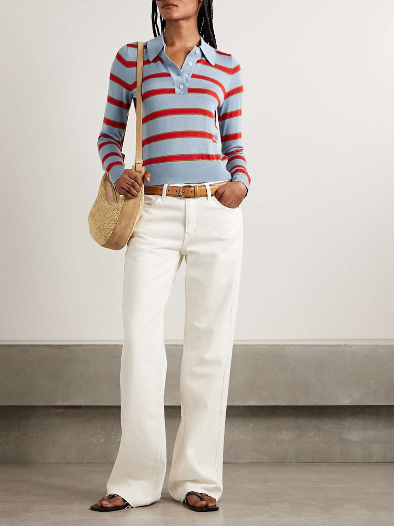 RE/DONE The Californian frayed mid-rise flared jeans White outlook