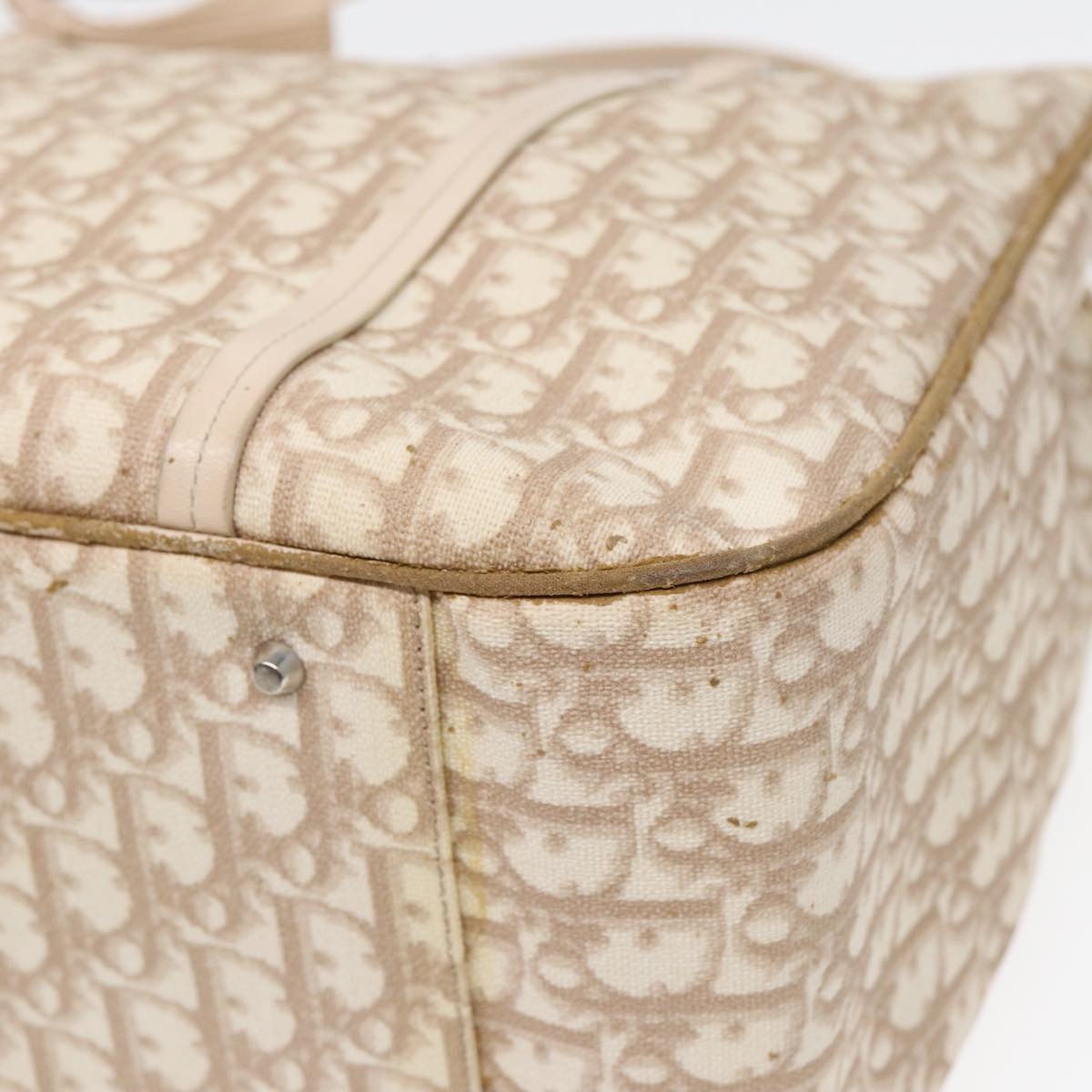 DIOR Trotter Canvas Chain Tote Bag Beige Silver - 9