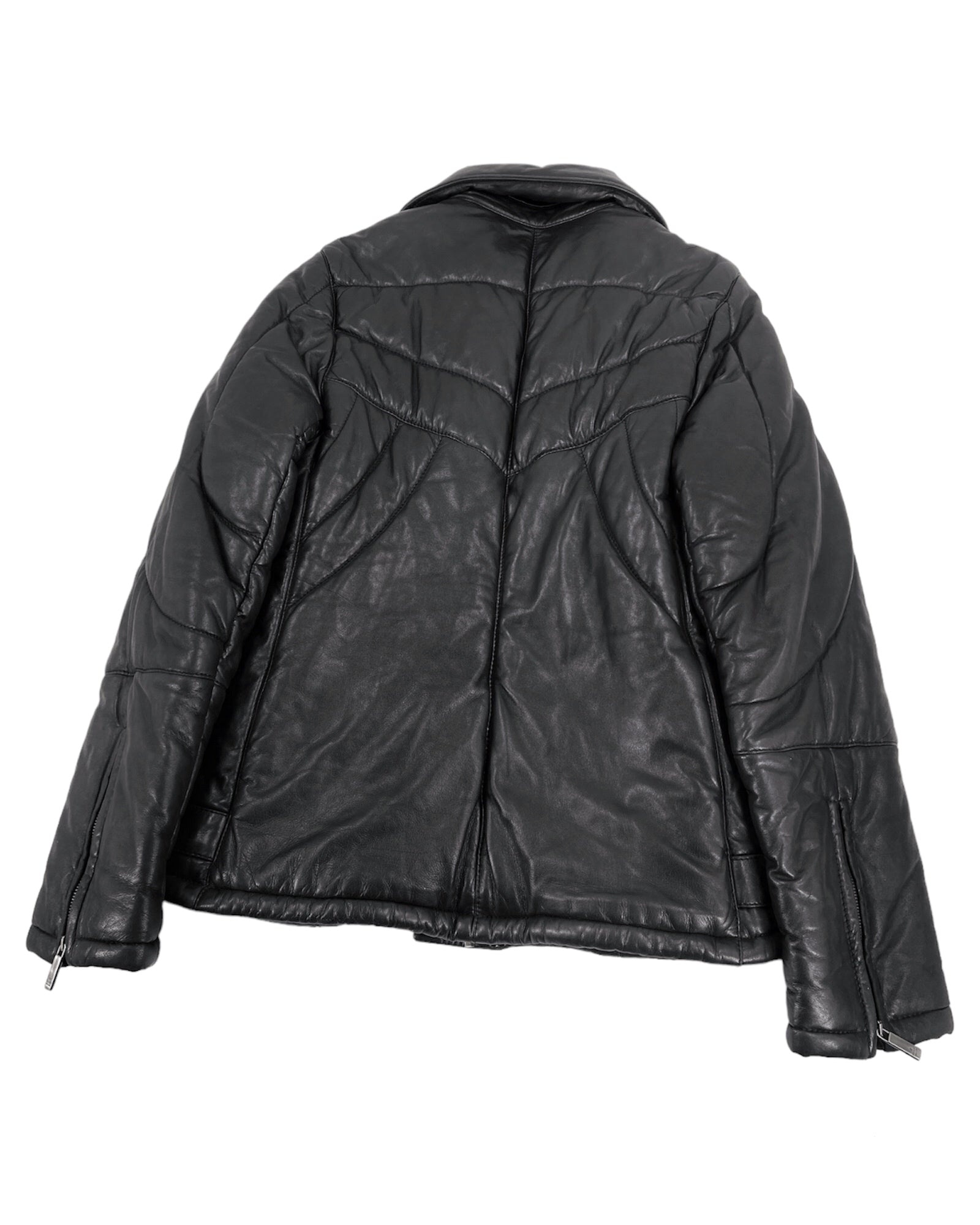 Gucci Fall 1998 Tom Ford Lambskin Leather Quilted Down Puffer Jacket 40 - 21