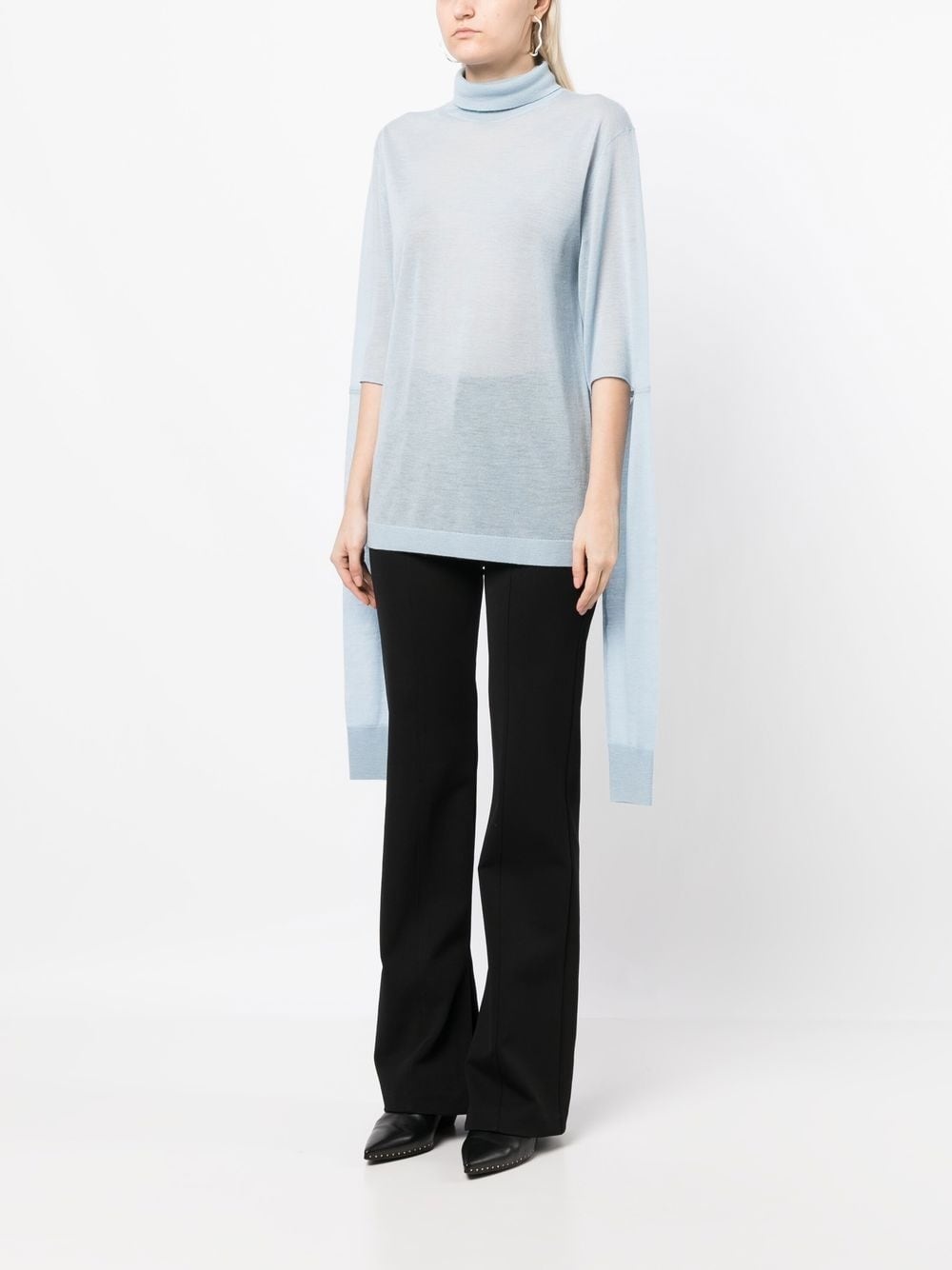 cut-out detail cashmere jumper - 3