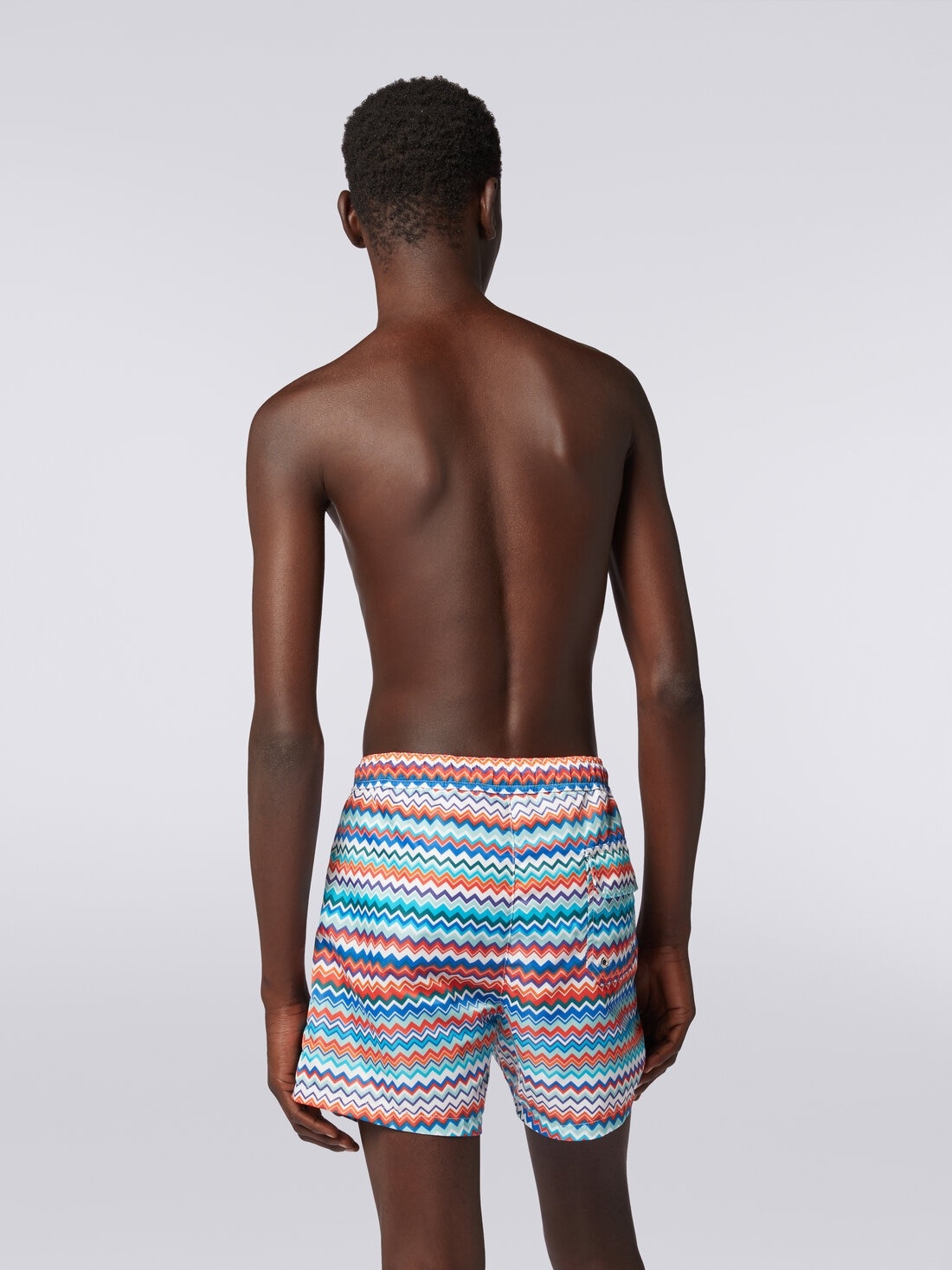 Swimming trunks in zigzag print nylon - 4