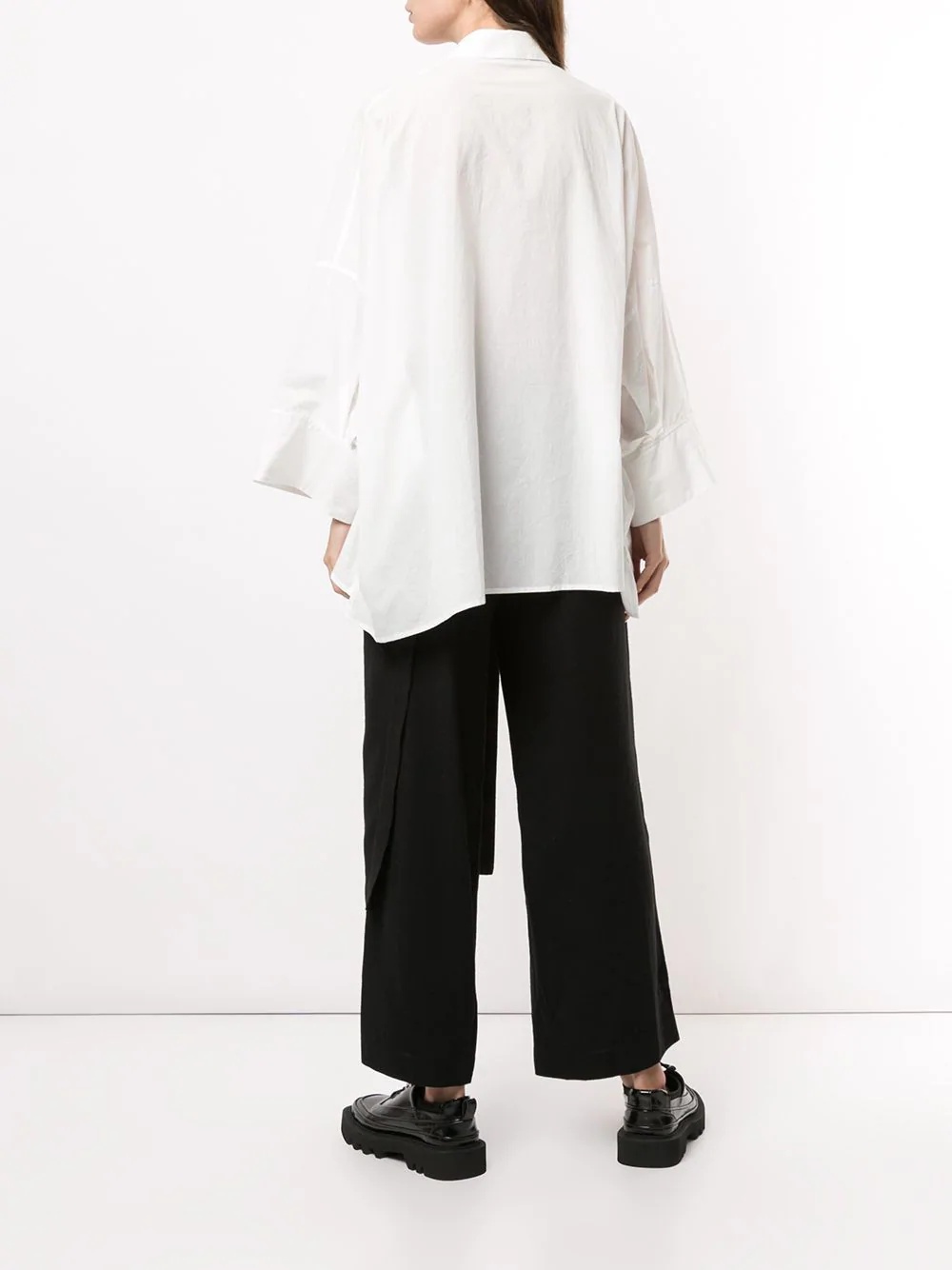 asymmetric-buttoned long-sleeve shirt - 4