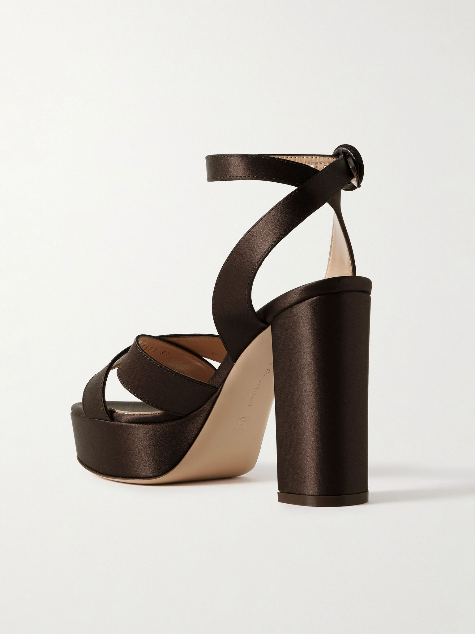Sabrina 70 satin platform sandals Dark brown - 3