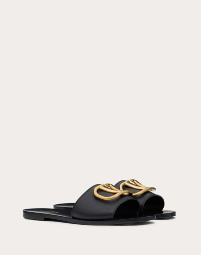 Valentino VLogo Signature Slide Sandal in Grainy Cowhide with Accessory outlook