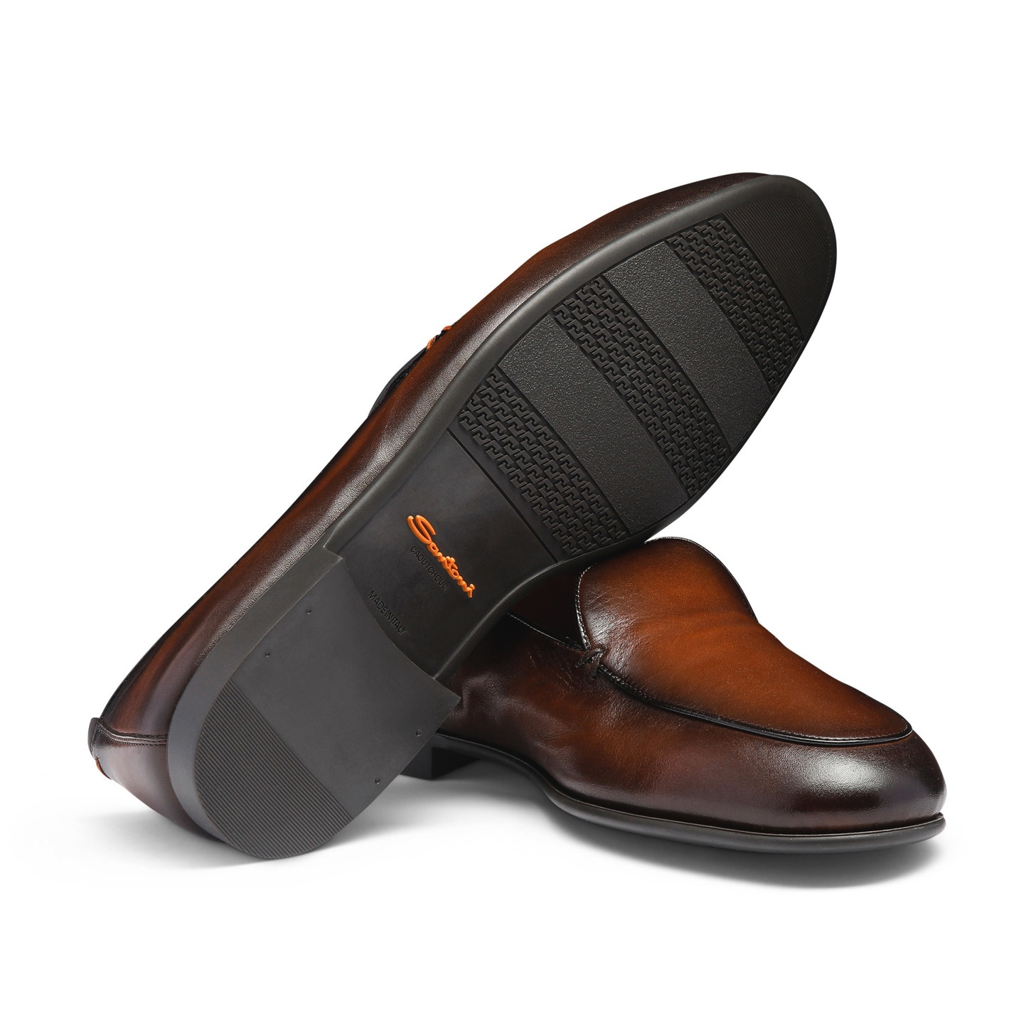 Men's dark brown leather loafer - 4