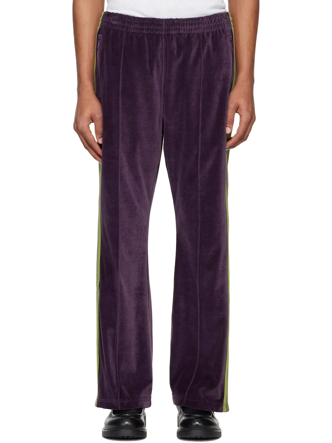 Purple Boot-Cut Track Pants - 1