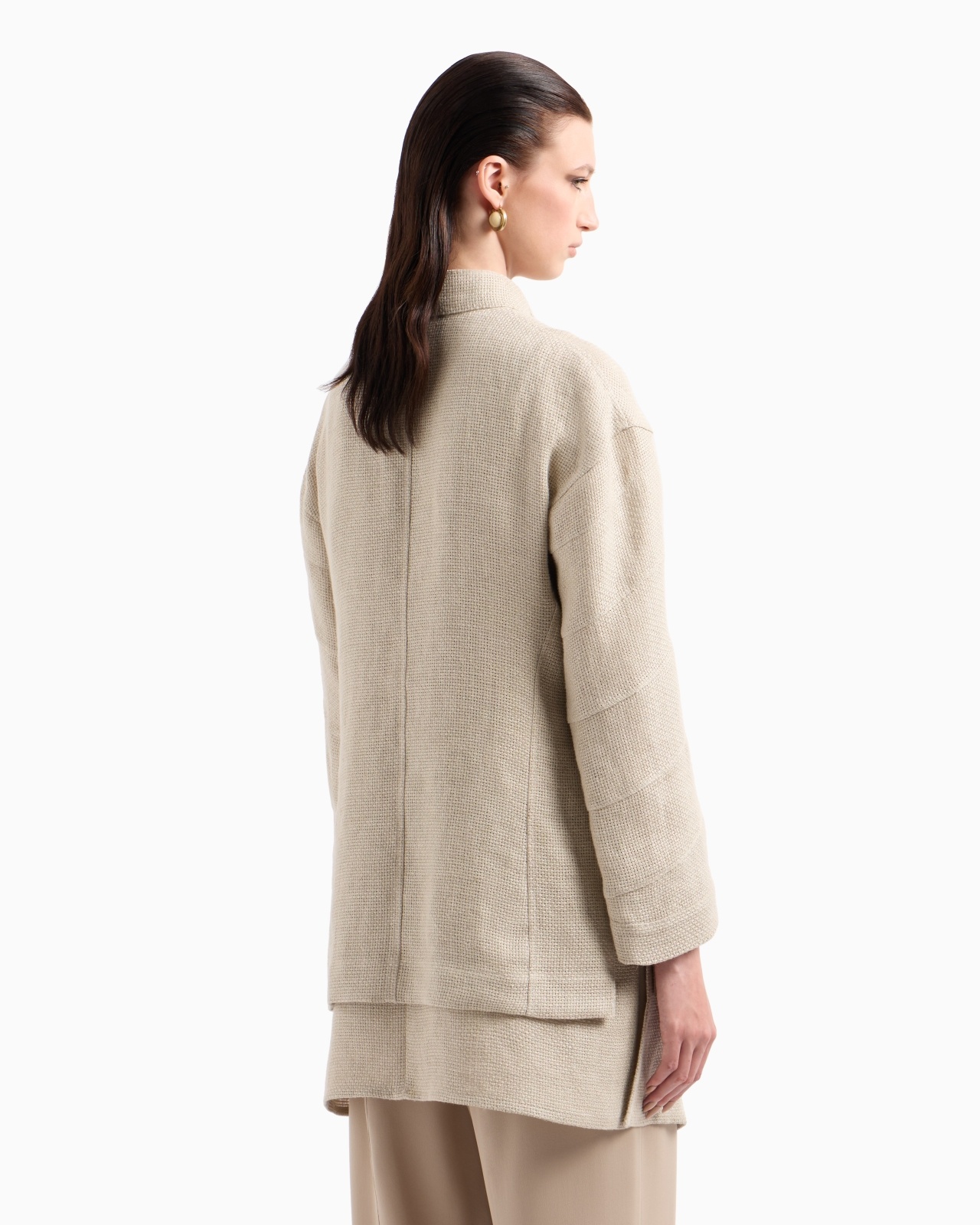 SINGLE-BREASTED JACKET IN LINEN GAUZE - 3
