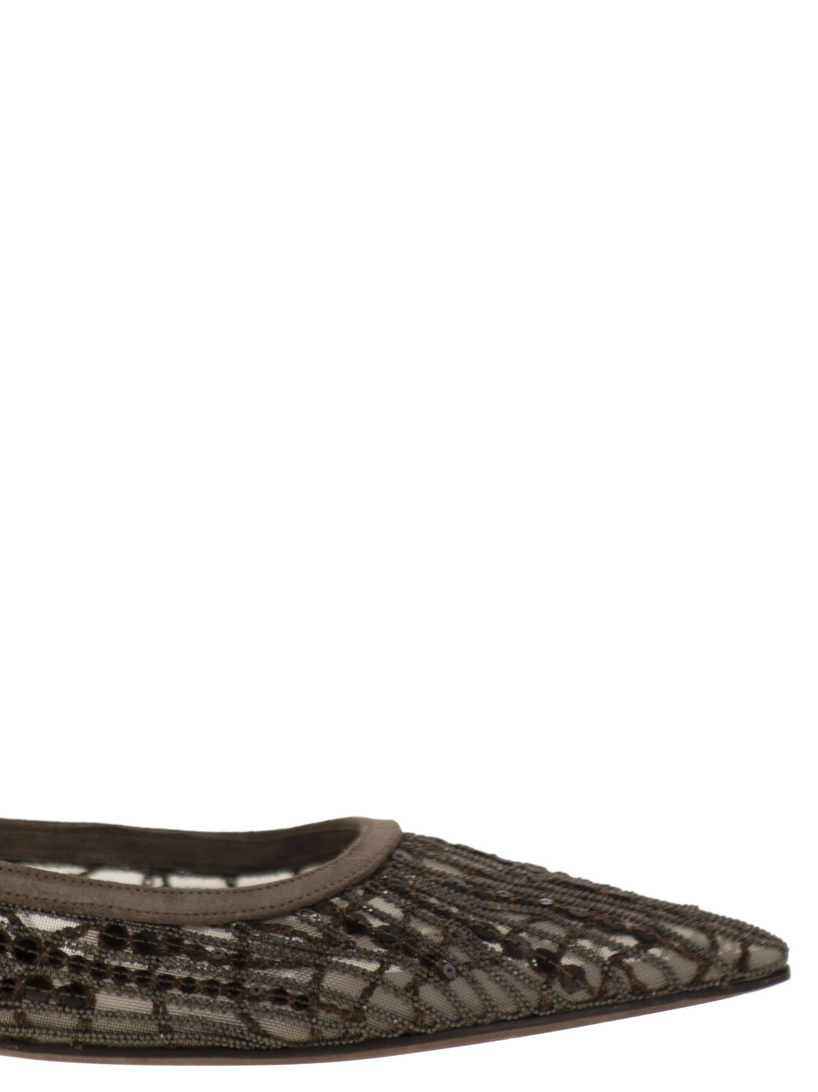 Brunello Cucinelli Women Sandal With Sparkling Abstract Embroidery In Suede - 6