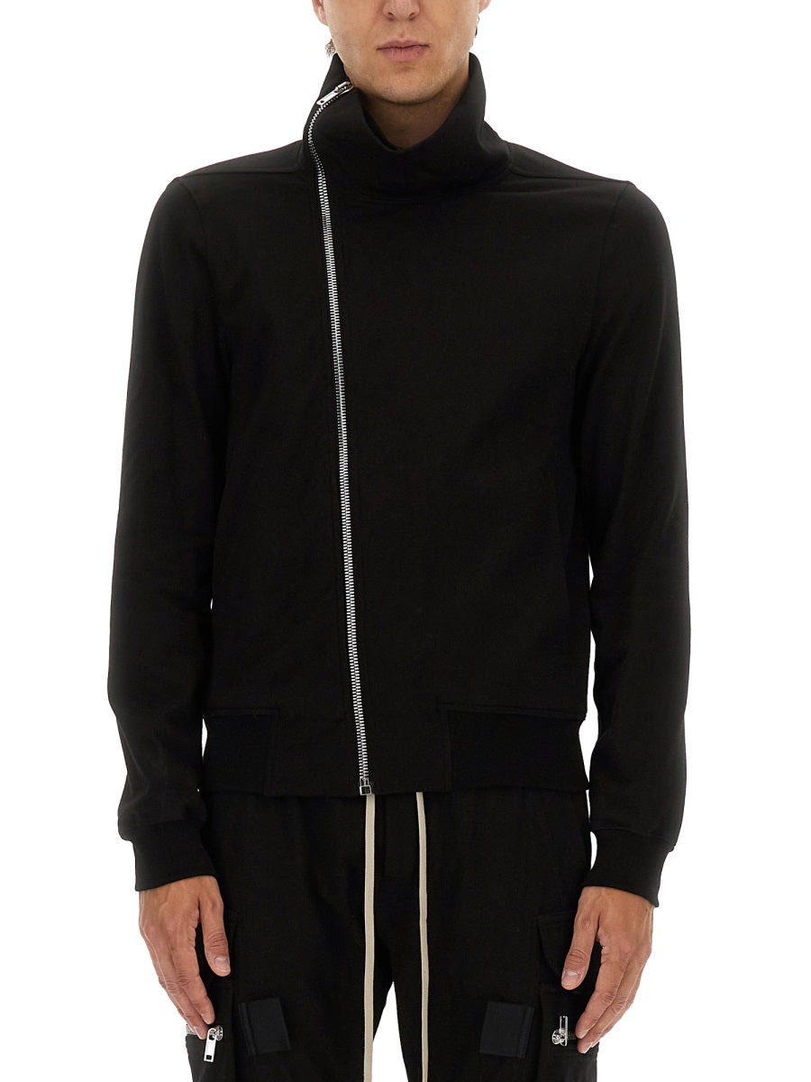 Rick Owens Men Asymmetrical Zipper Sweatshirt - 1